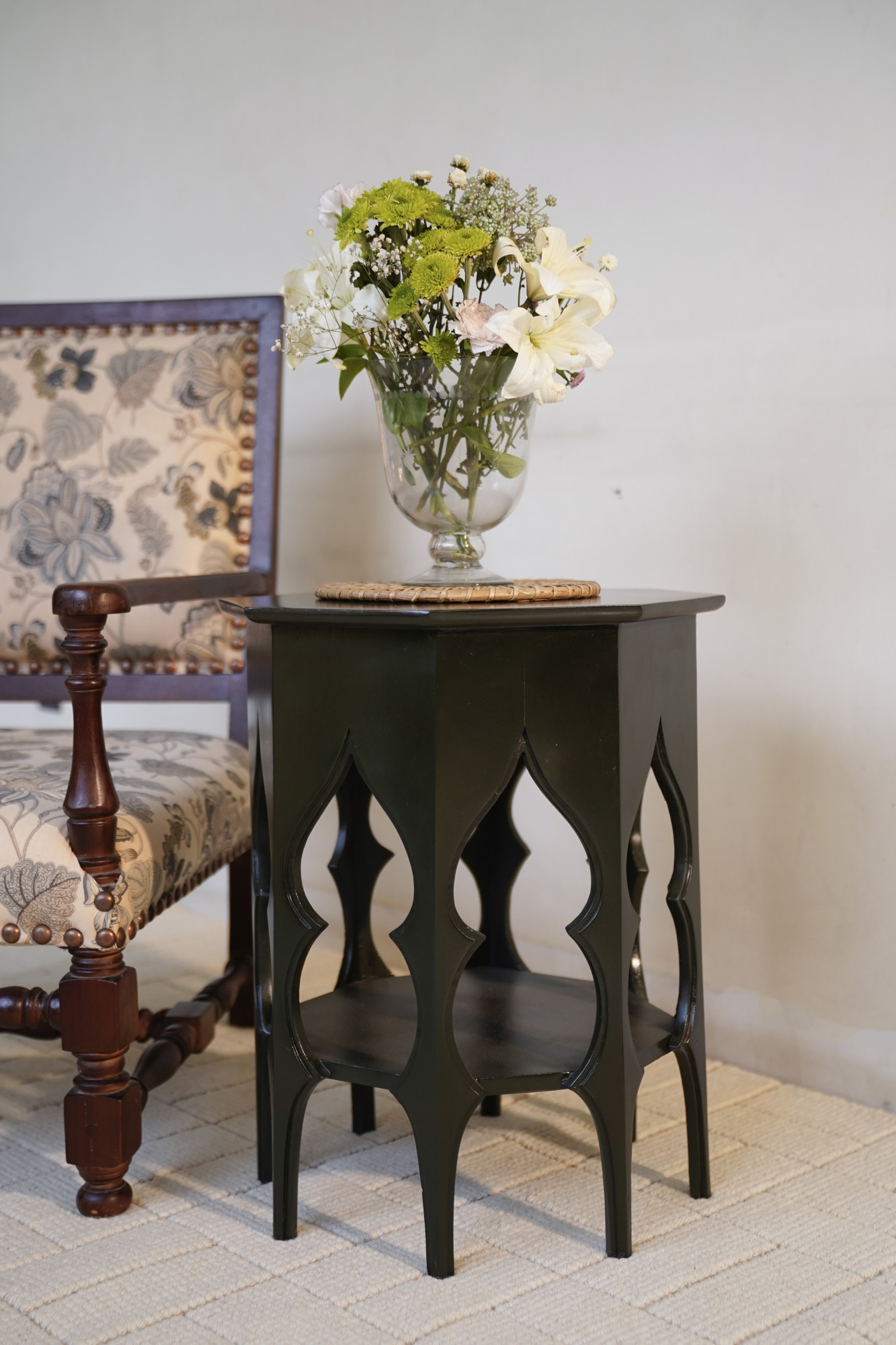 Blue Hexagon Side Table