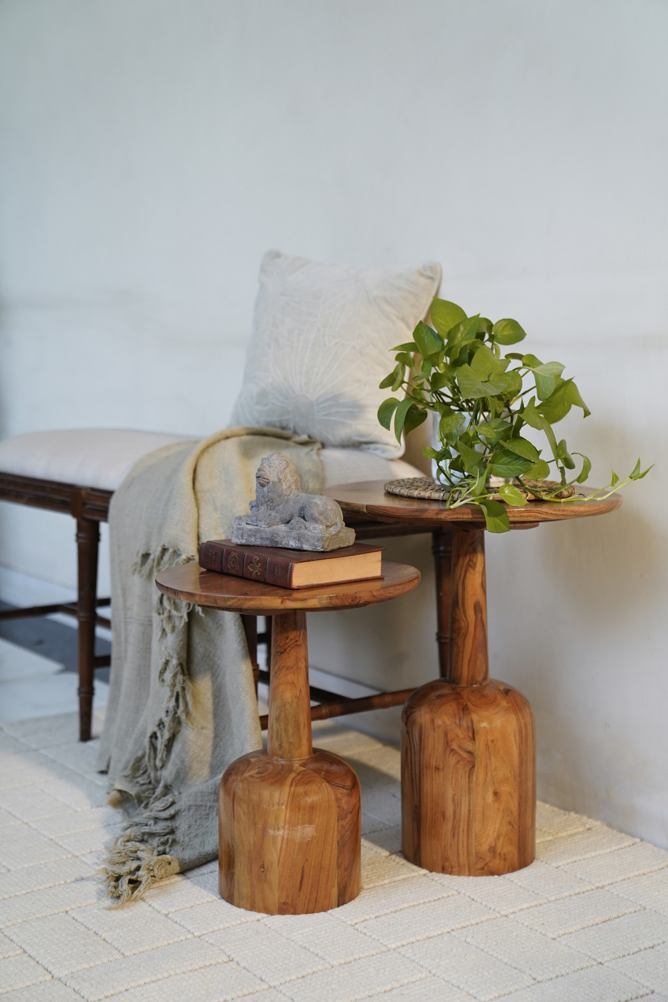Mid-Century Modern Wooden Nesting Tables - set of 2