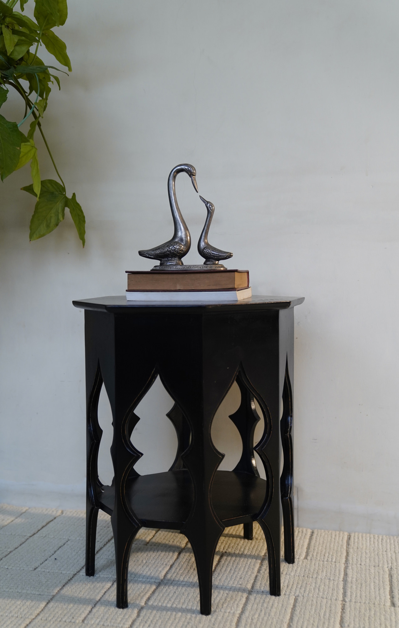 Blue Hexagon Side Table