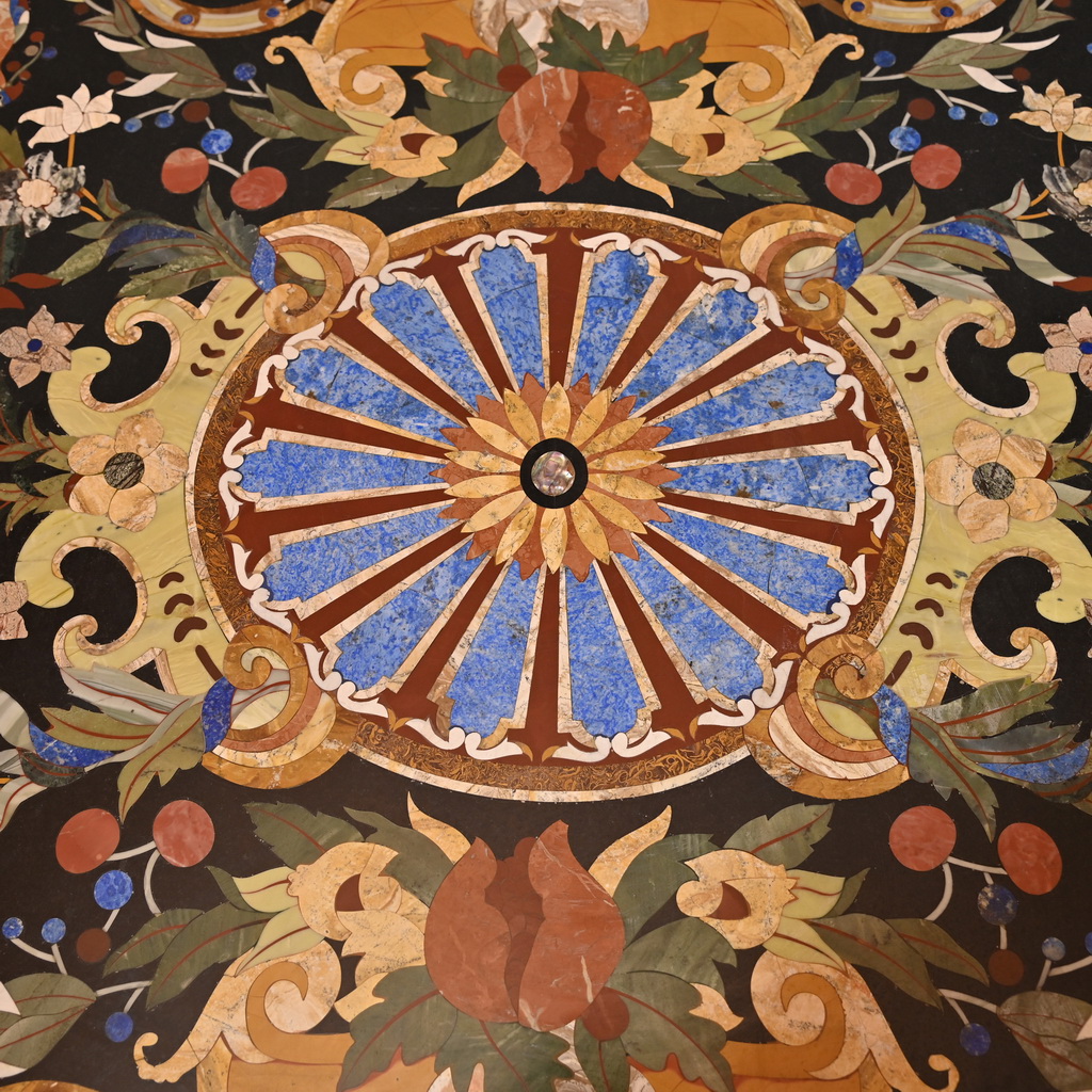 Stone inlay dining table