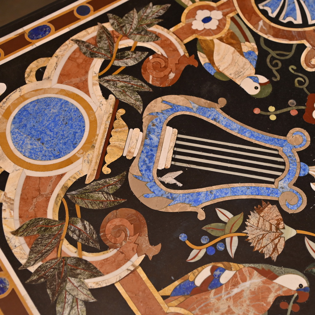 Stone inlay dining table