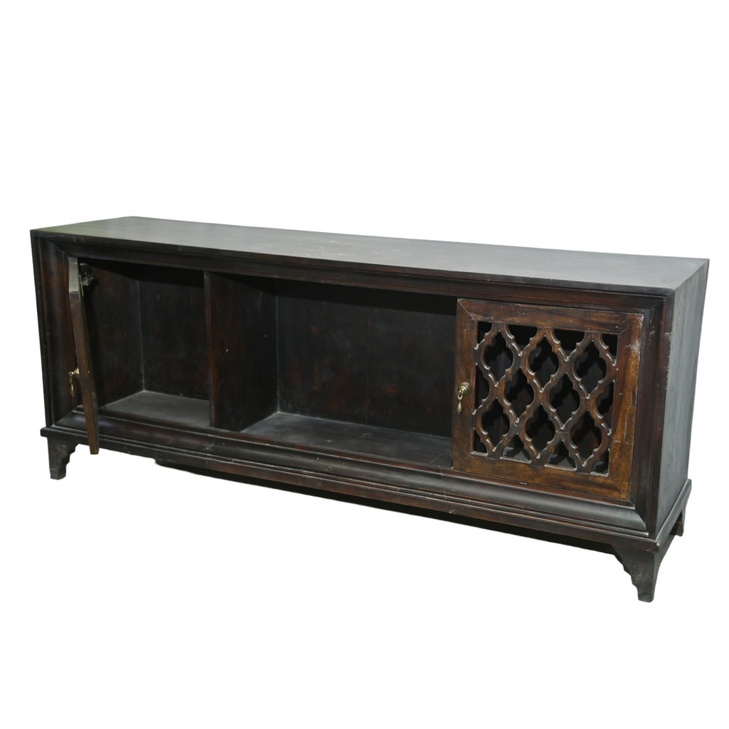 Extra long walnut tv console