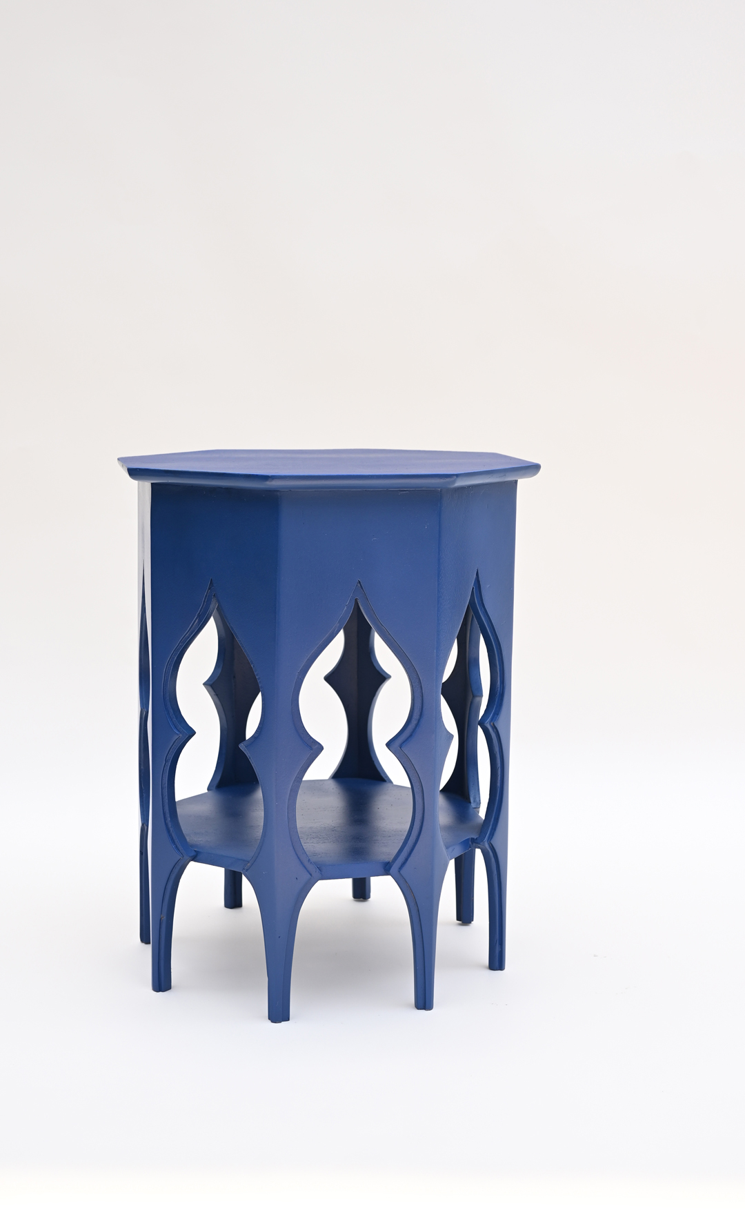 Blue Hexagon Side Table