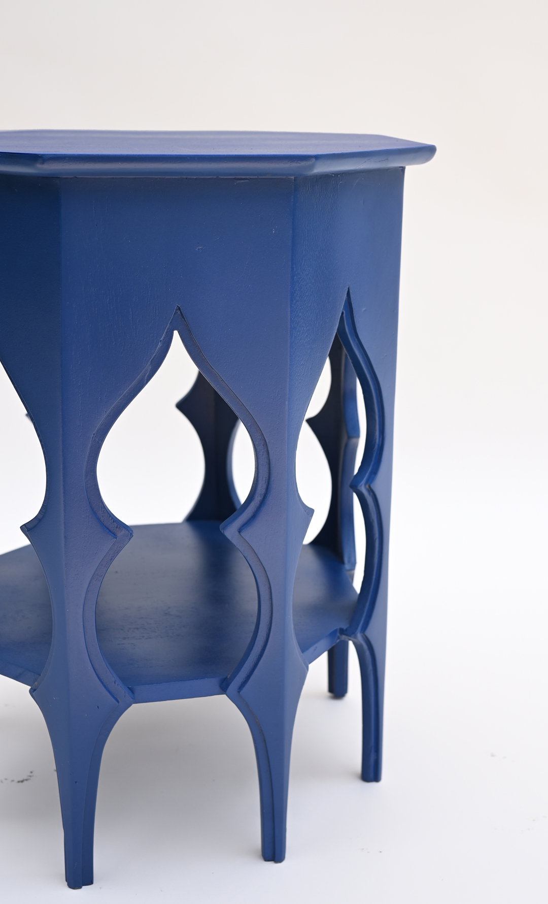 Blue Hexagon Side Table