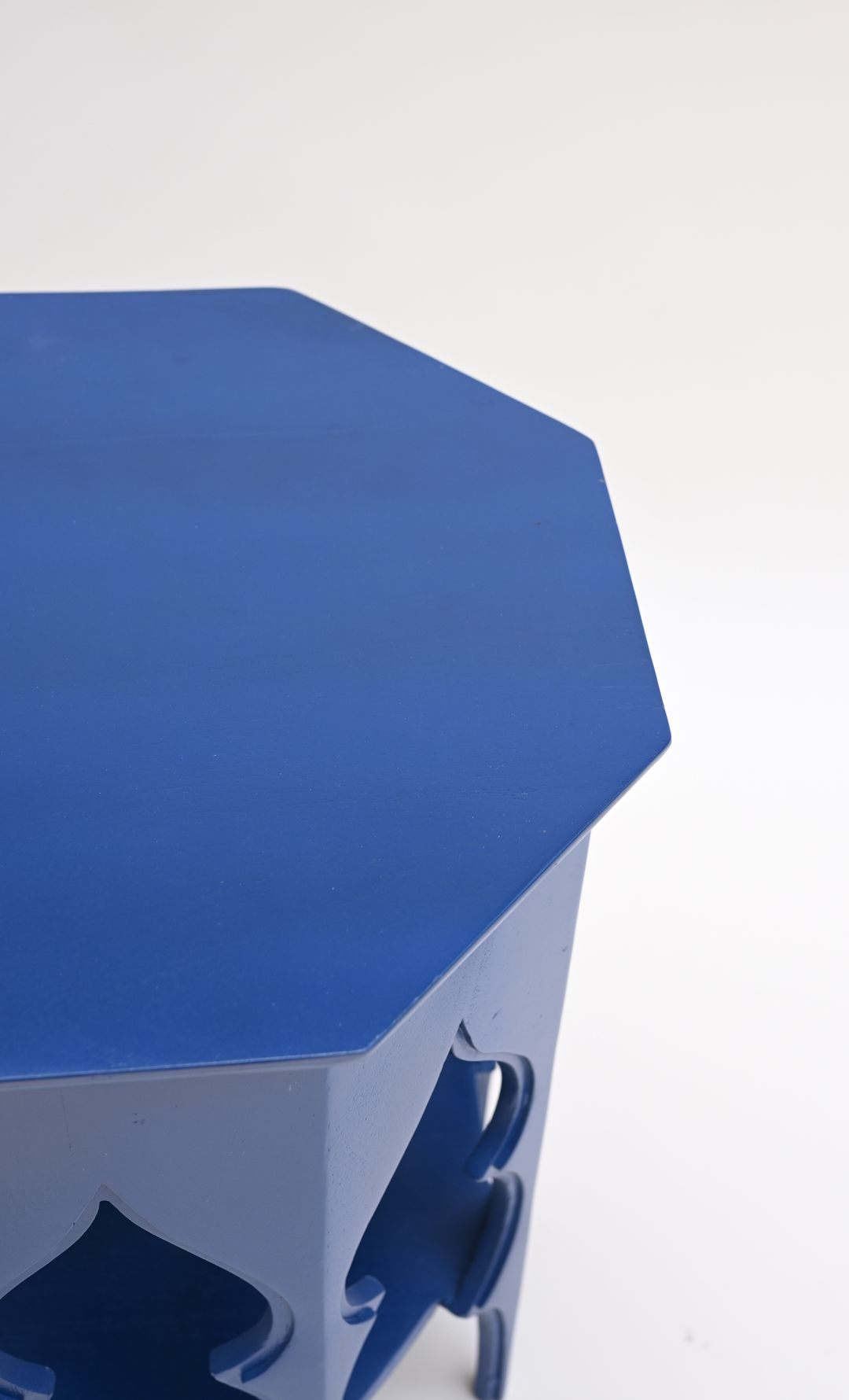 Blue Hexagon Side Table
