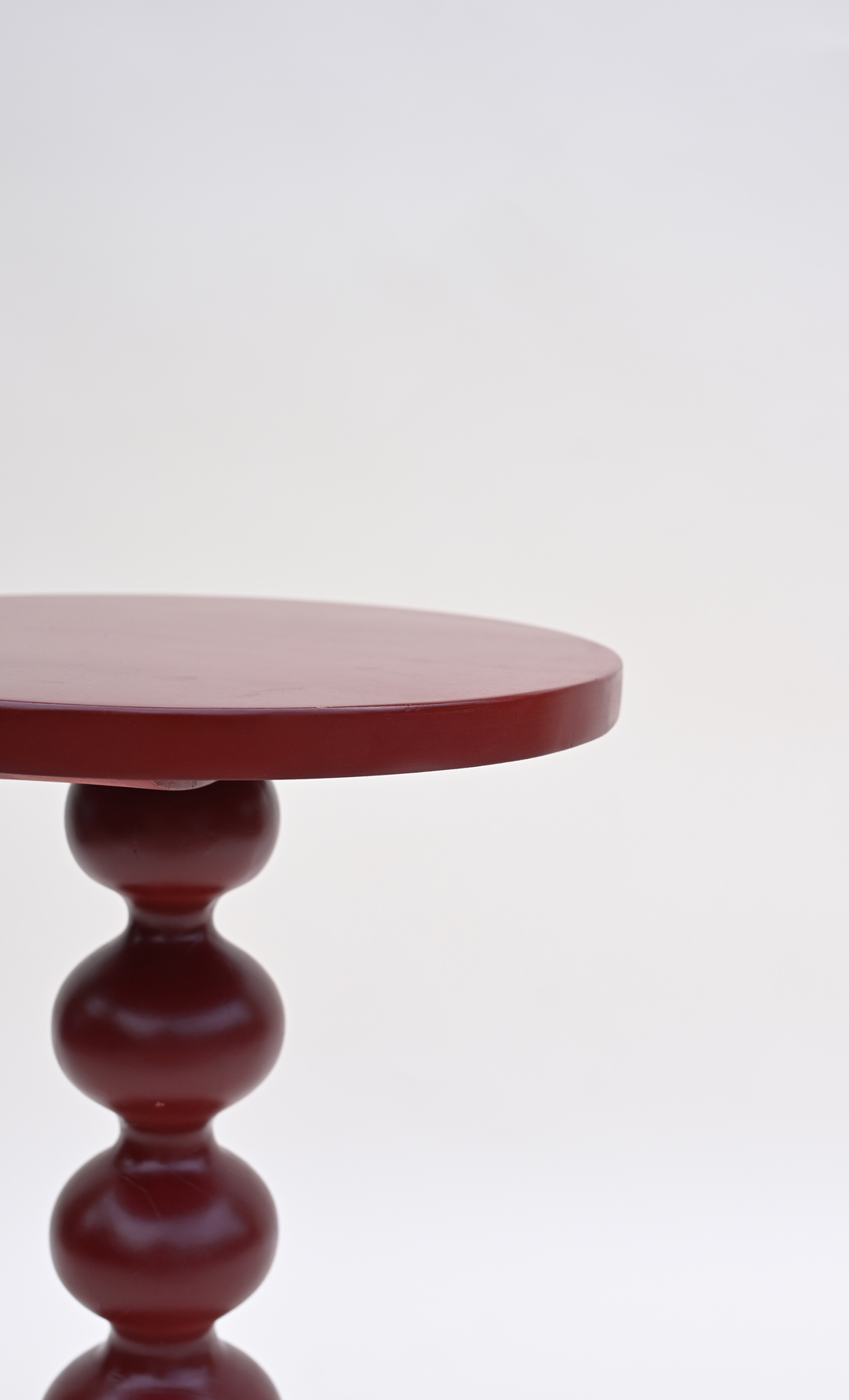 Red Sculptural Pedestal Side Table