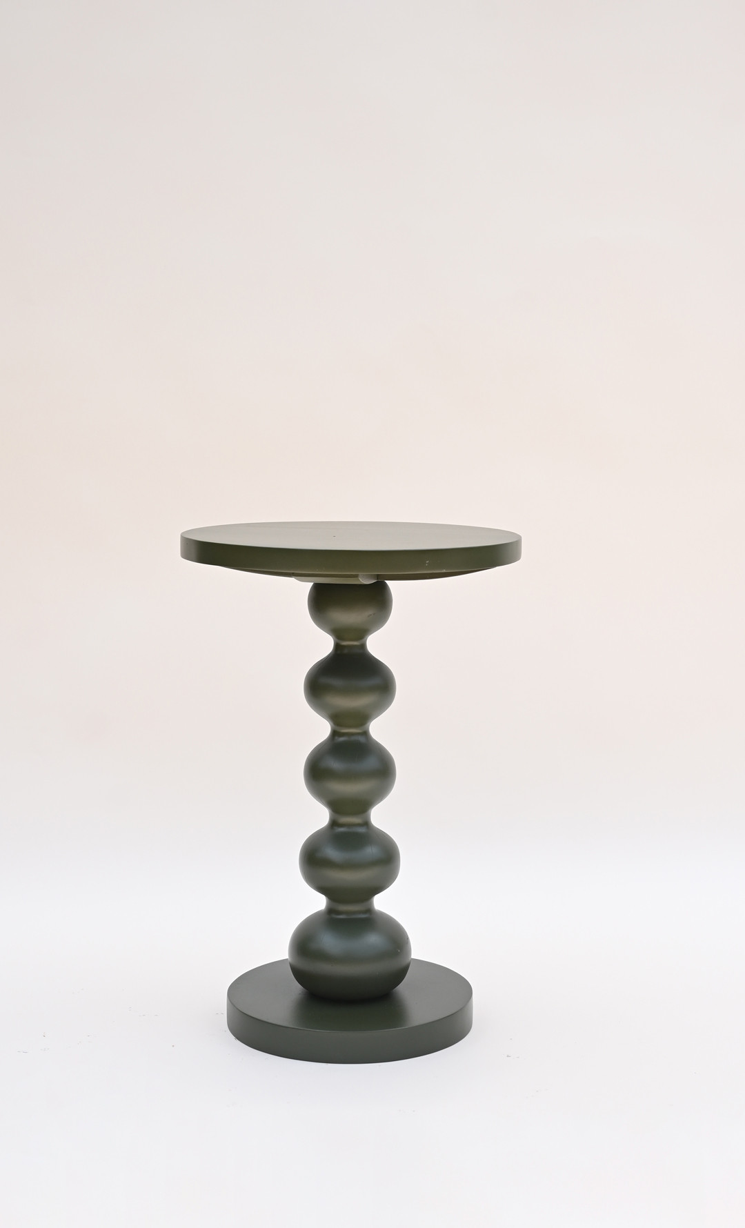 Red Sculptural Pedestal Side Table