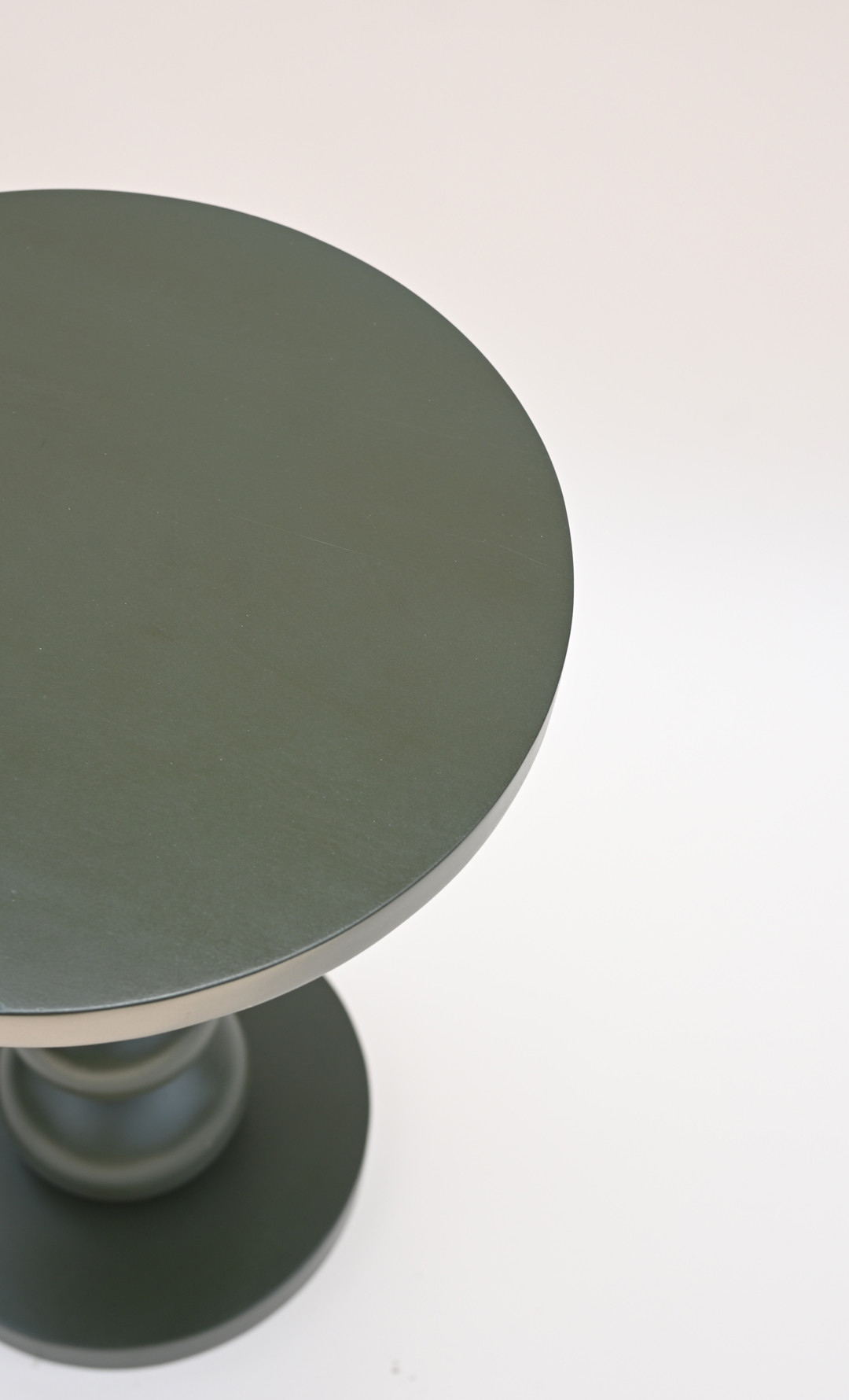 Red Sculptural Pedestal Side Table