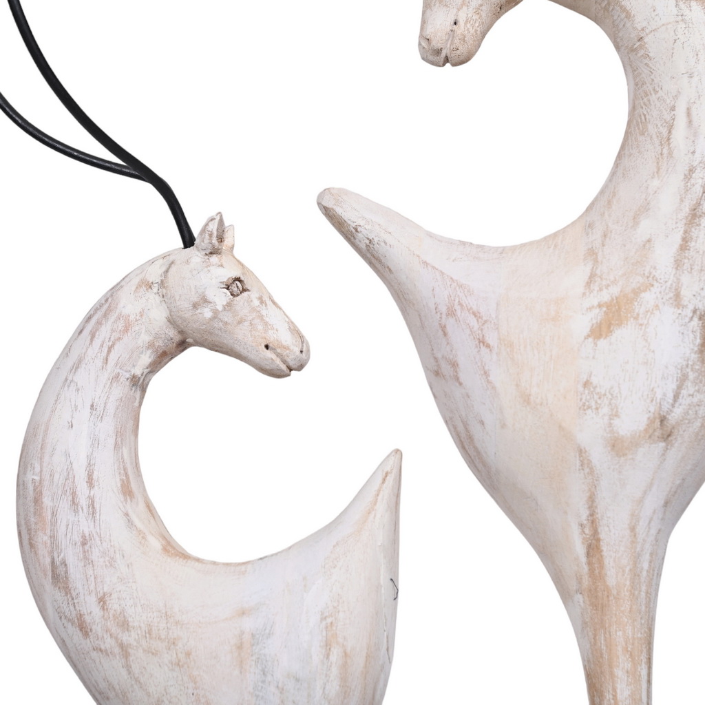 Abstract animals on iron stand - set of 2