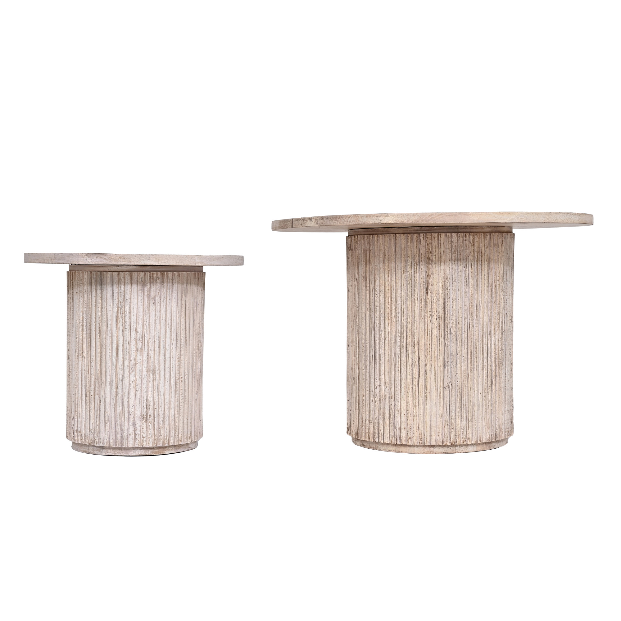 Fluted rustic coffee table