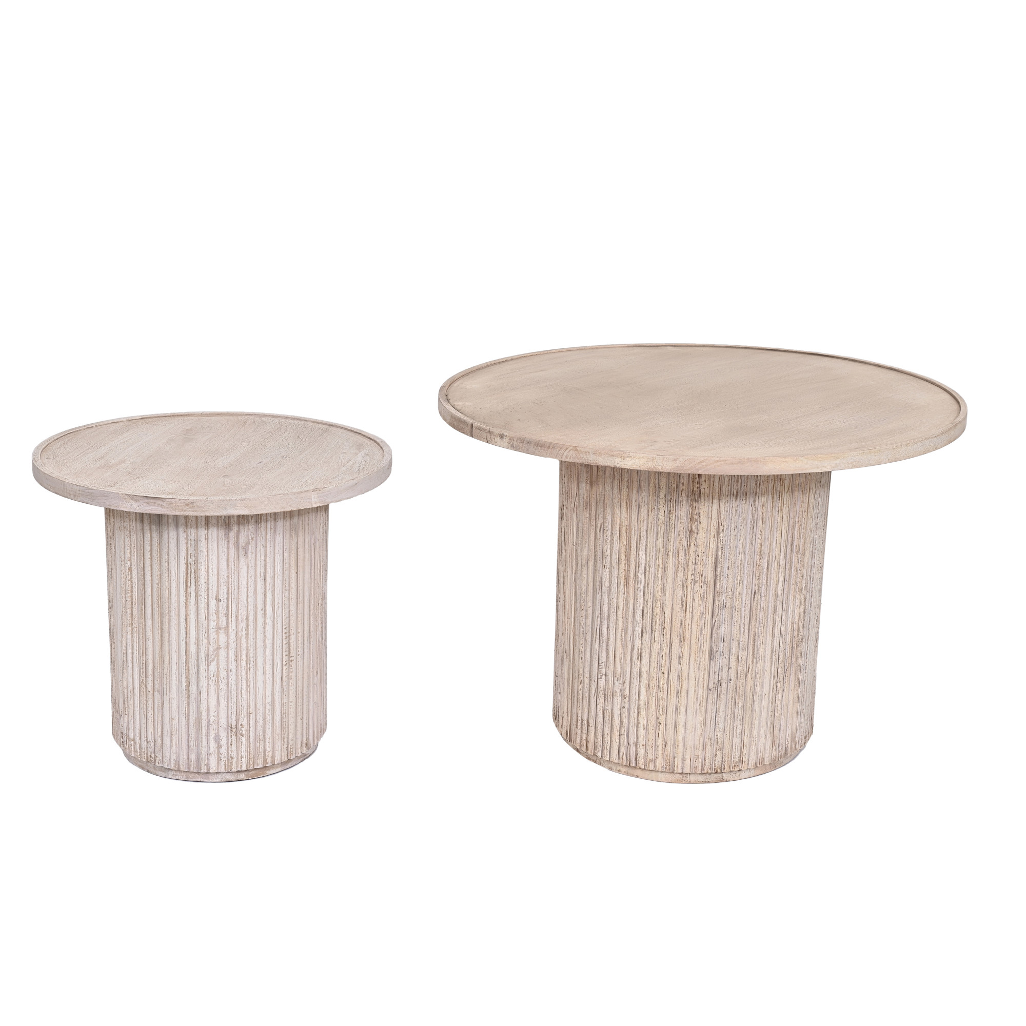 Fluted rustic coffee table