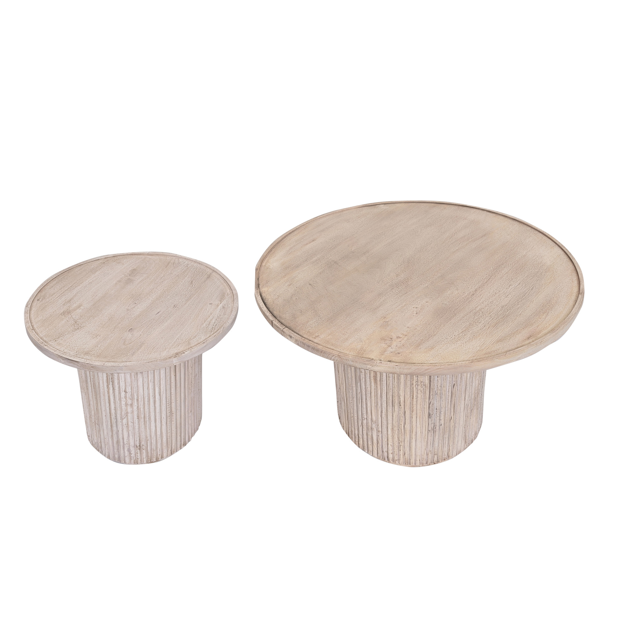 Fluted rustic coffee table