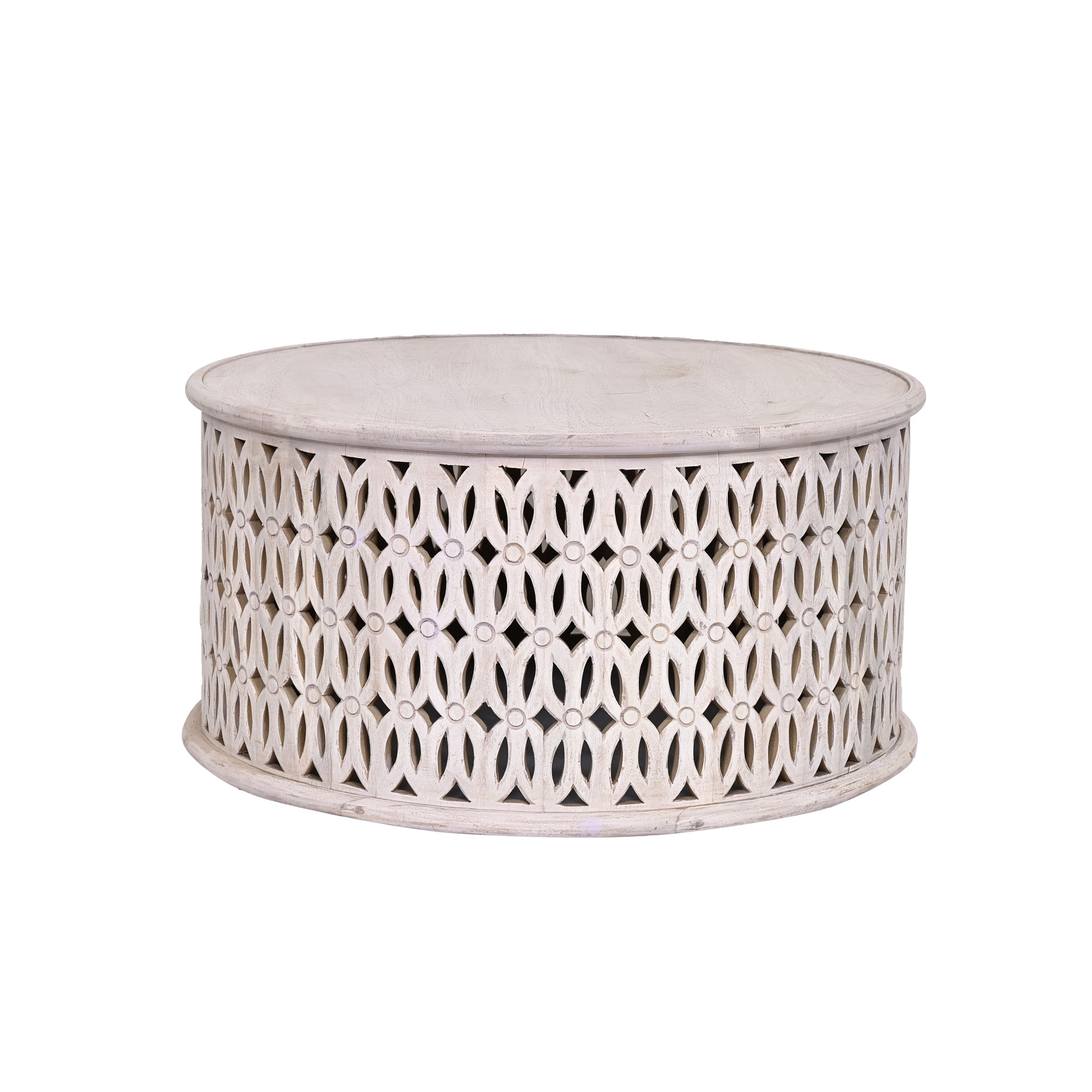 Tribal carved wooden coffee table