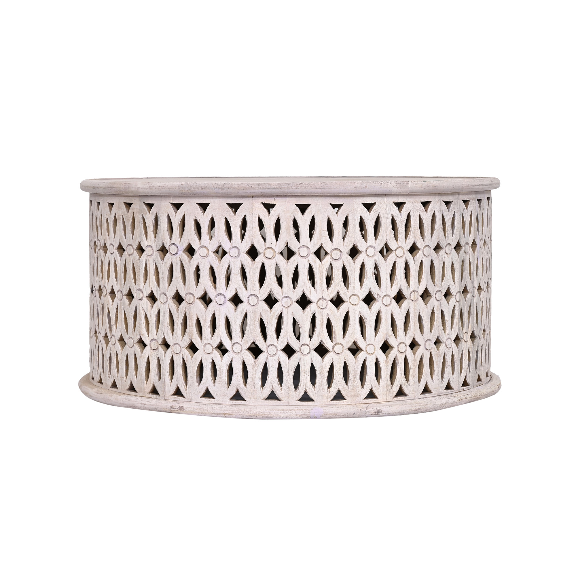 Tribal carved wooden coffee table