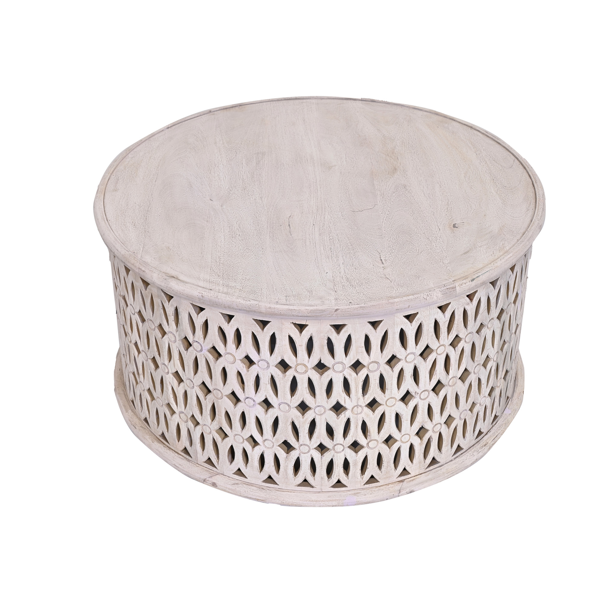 Tribal carved wooden coffee table