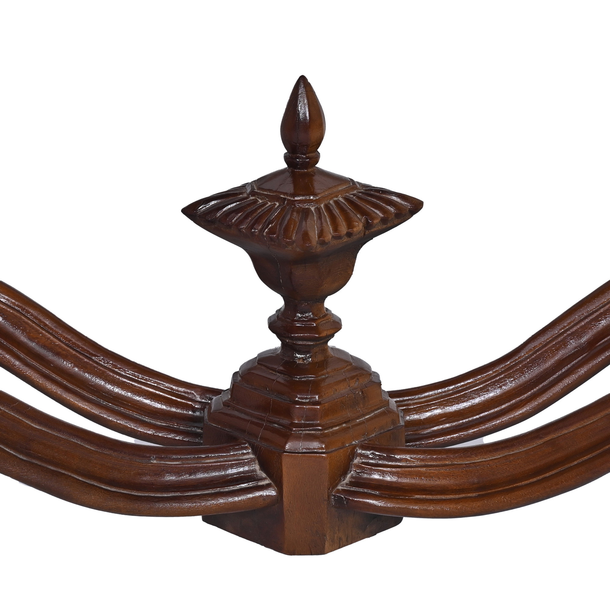 Acacia and black marble top console table