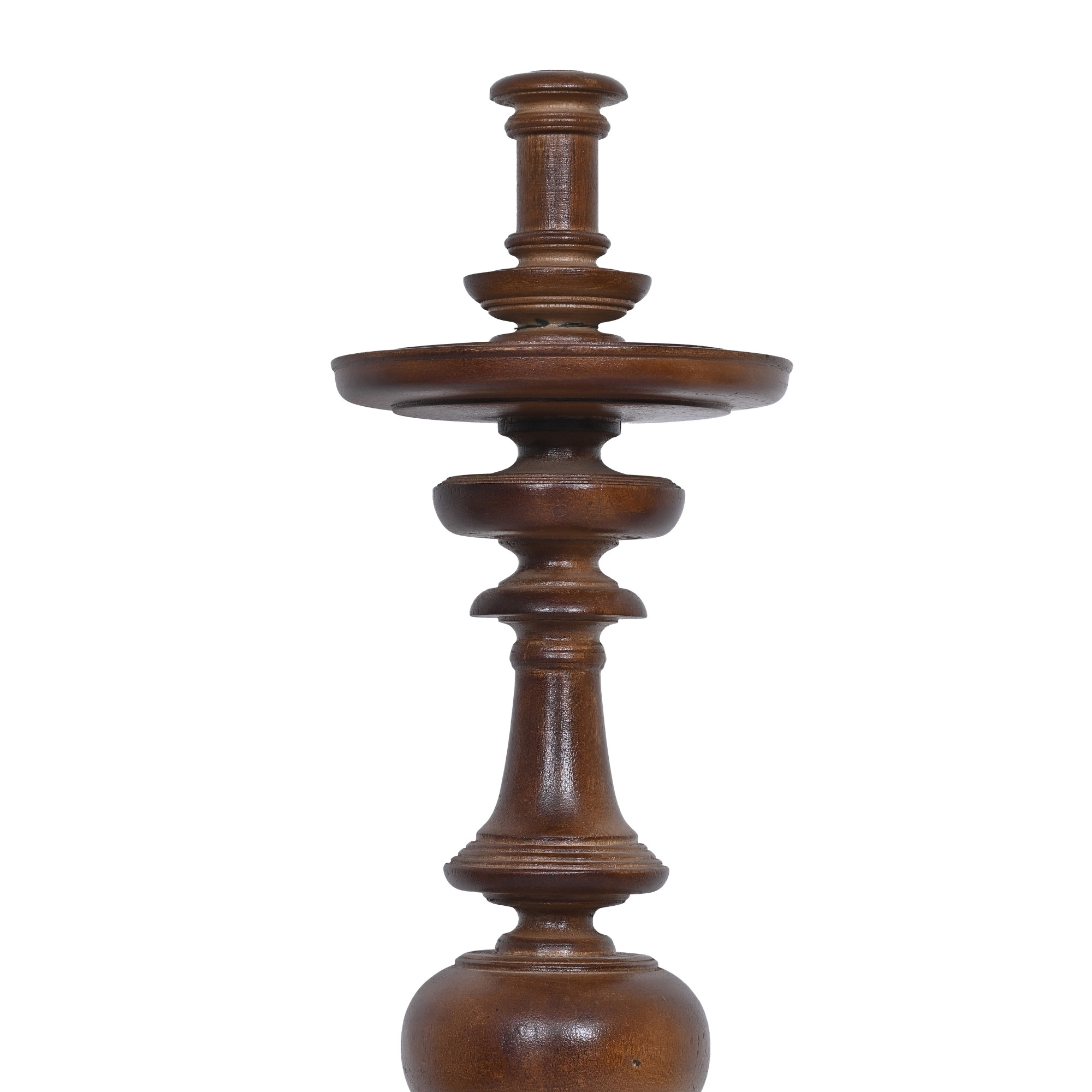 Stately wooden pedestal stand walnut