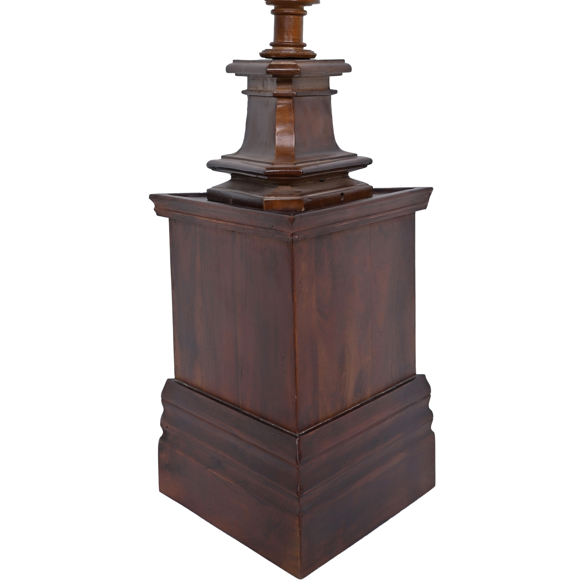 Stately wooden pedestal stand walnut