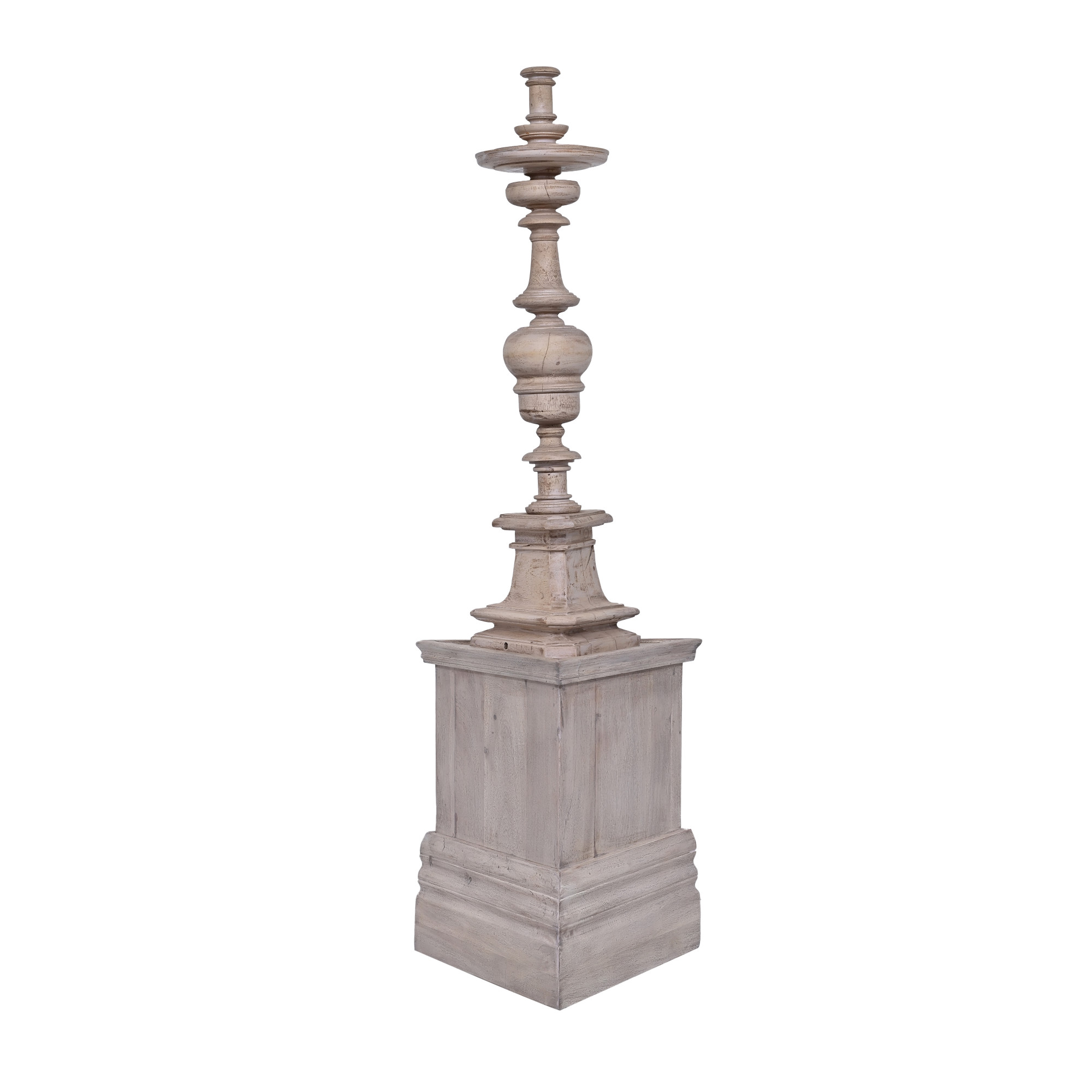 Stately wooden pedestal stand walnut