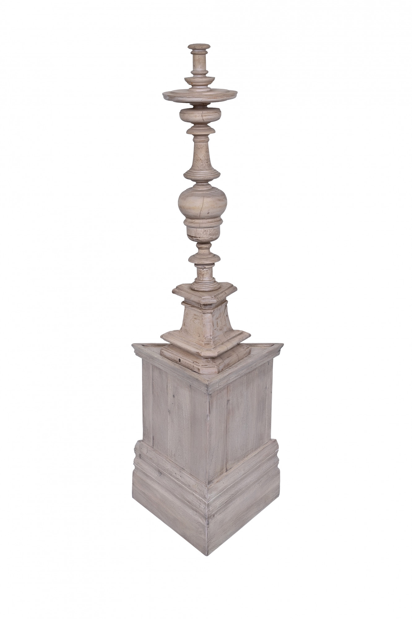 Stately wooden pedestal stand walnut
