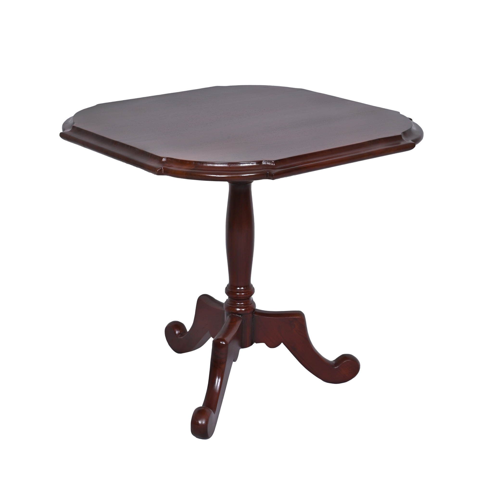Tripod base pedestal table- square