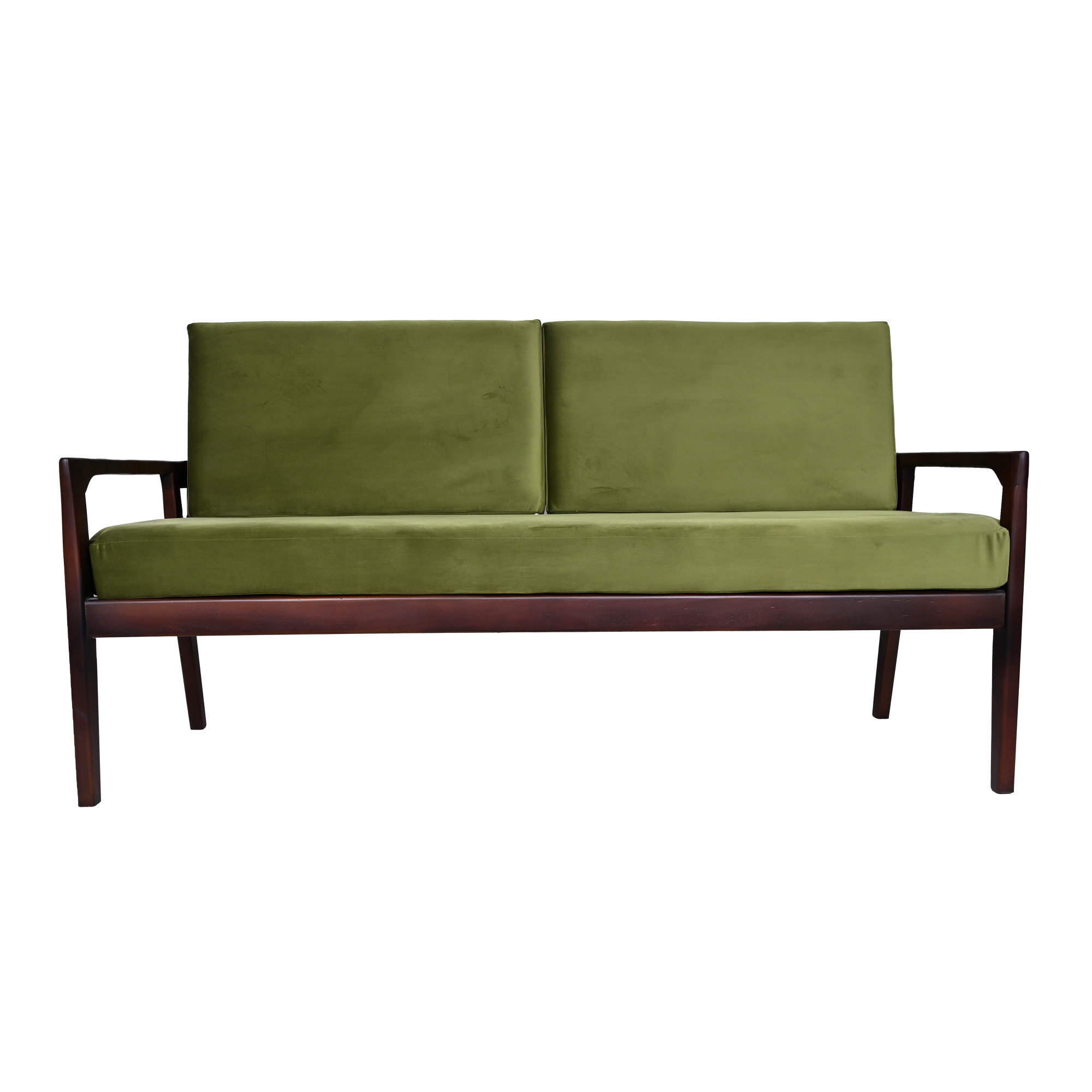 Mid-Century Modern Olive Sofa