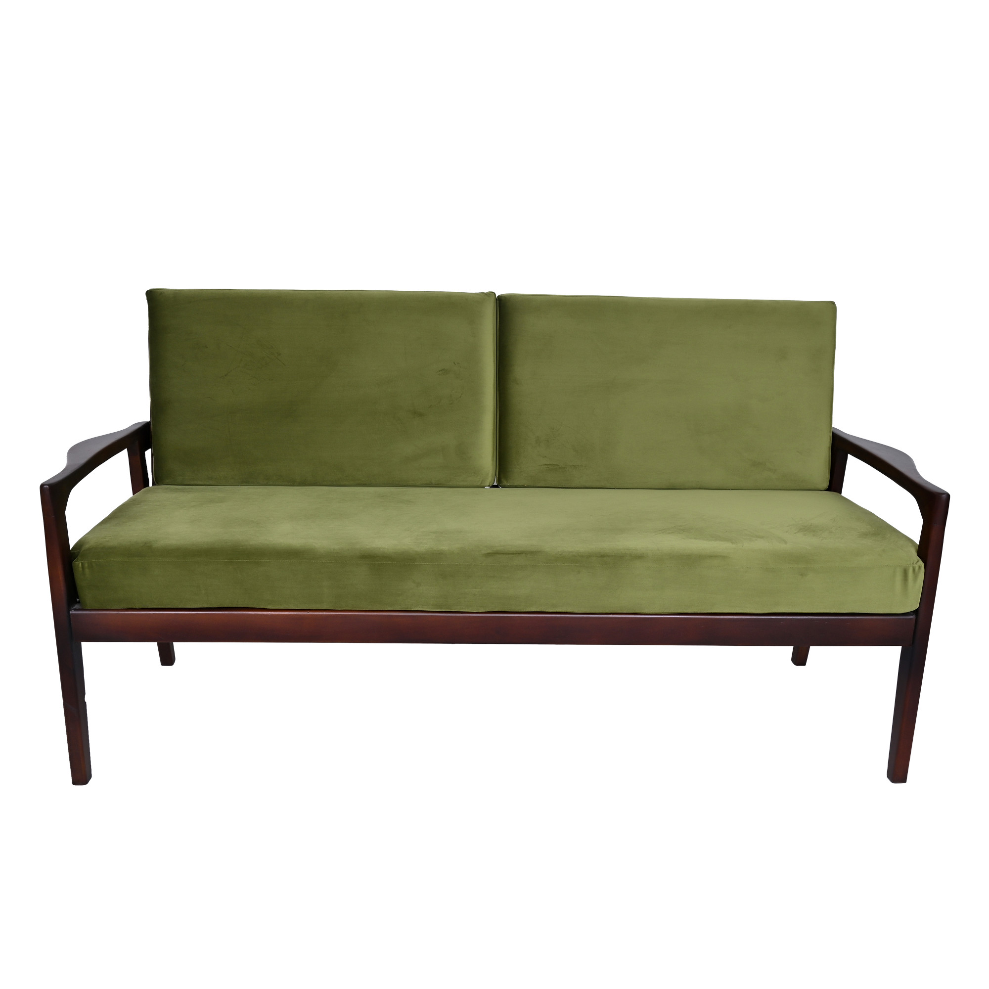 Mid-Century Modern Olive Sofa