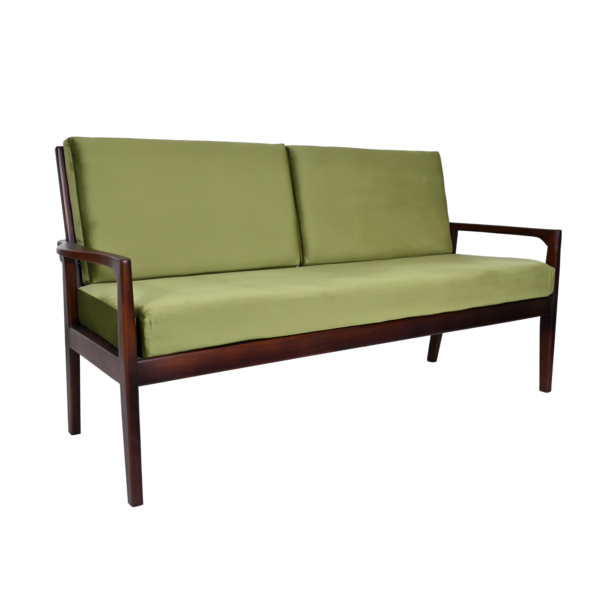Mid-Century Modern Olive Sofa