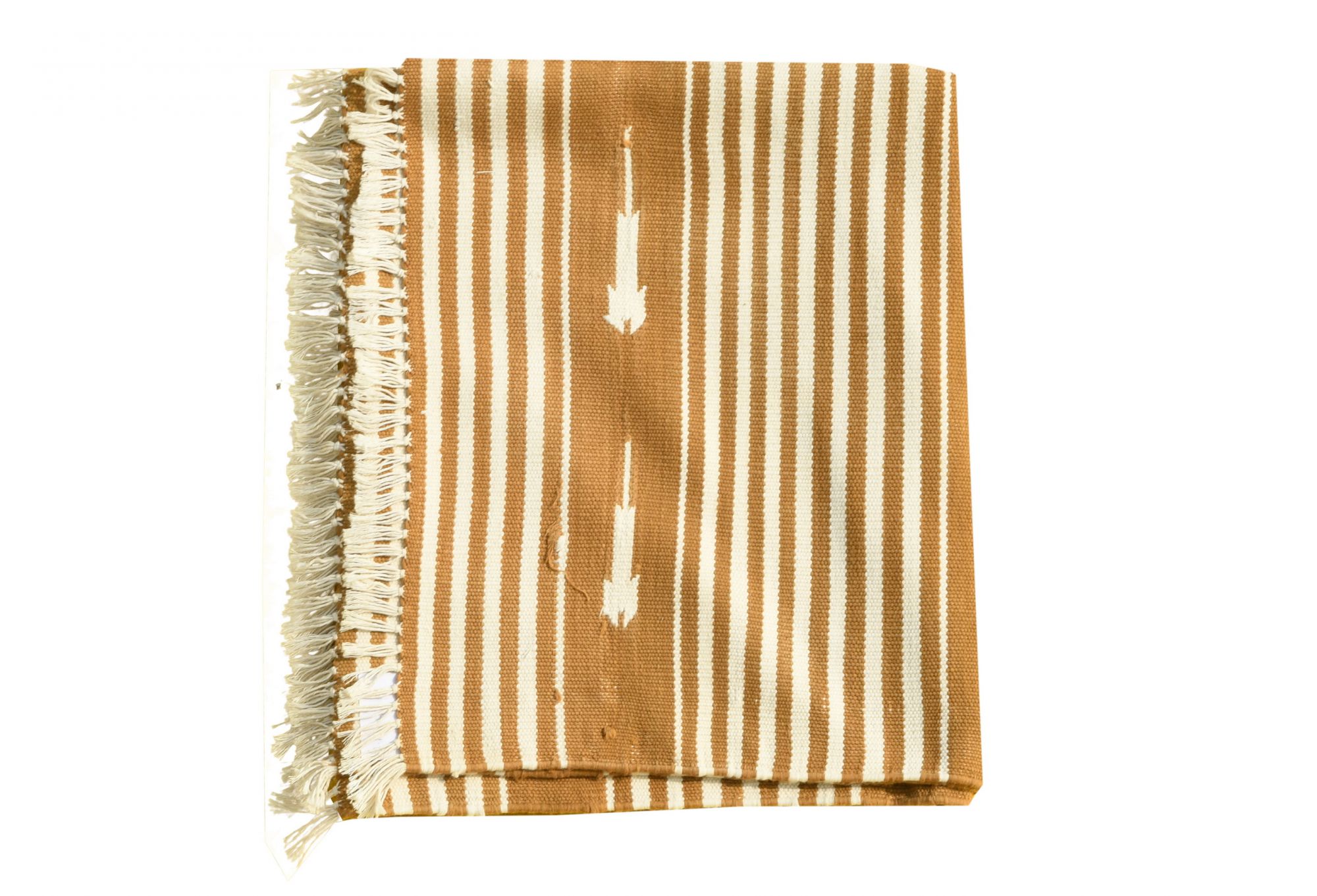 Brown haveli stripe rug