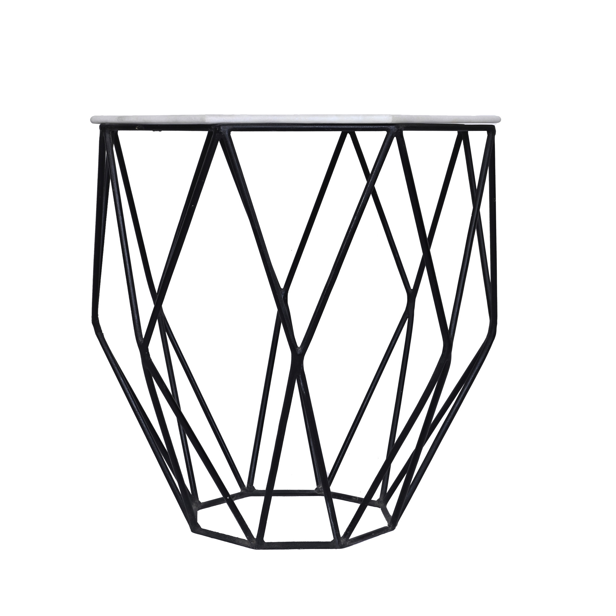 Black and white Iron side table