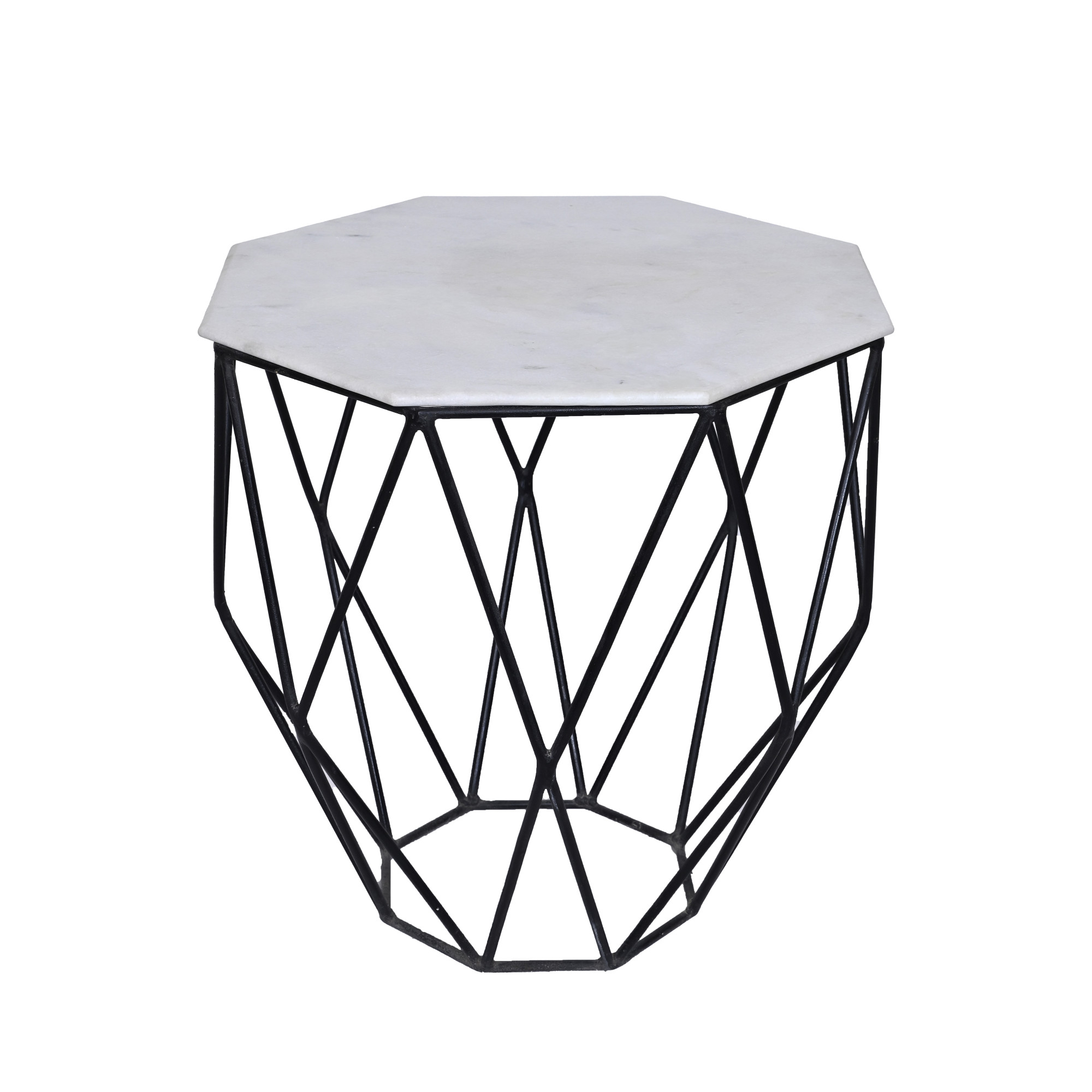 Black and white Iron side table