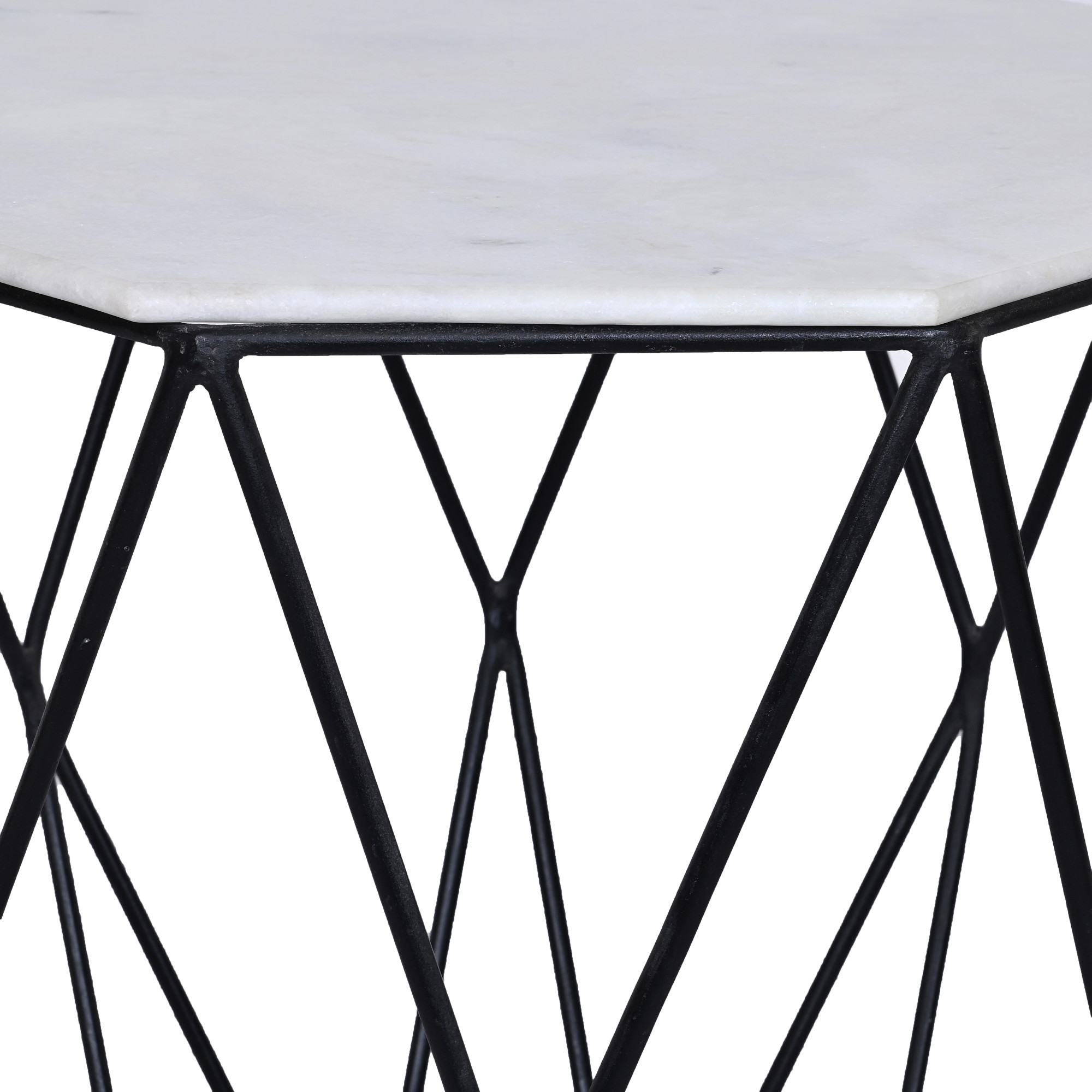 Black and white Iron side table