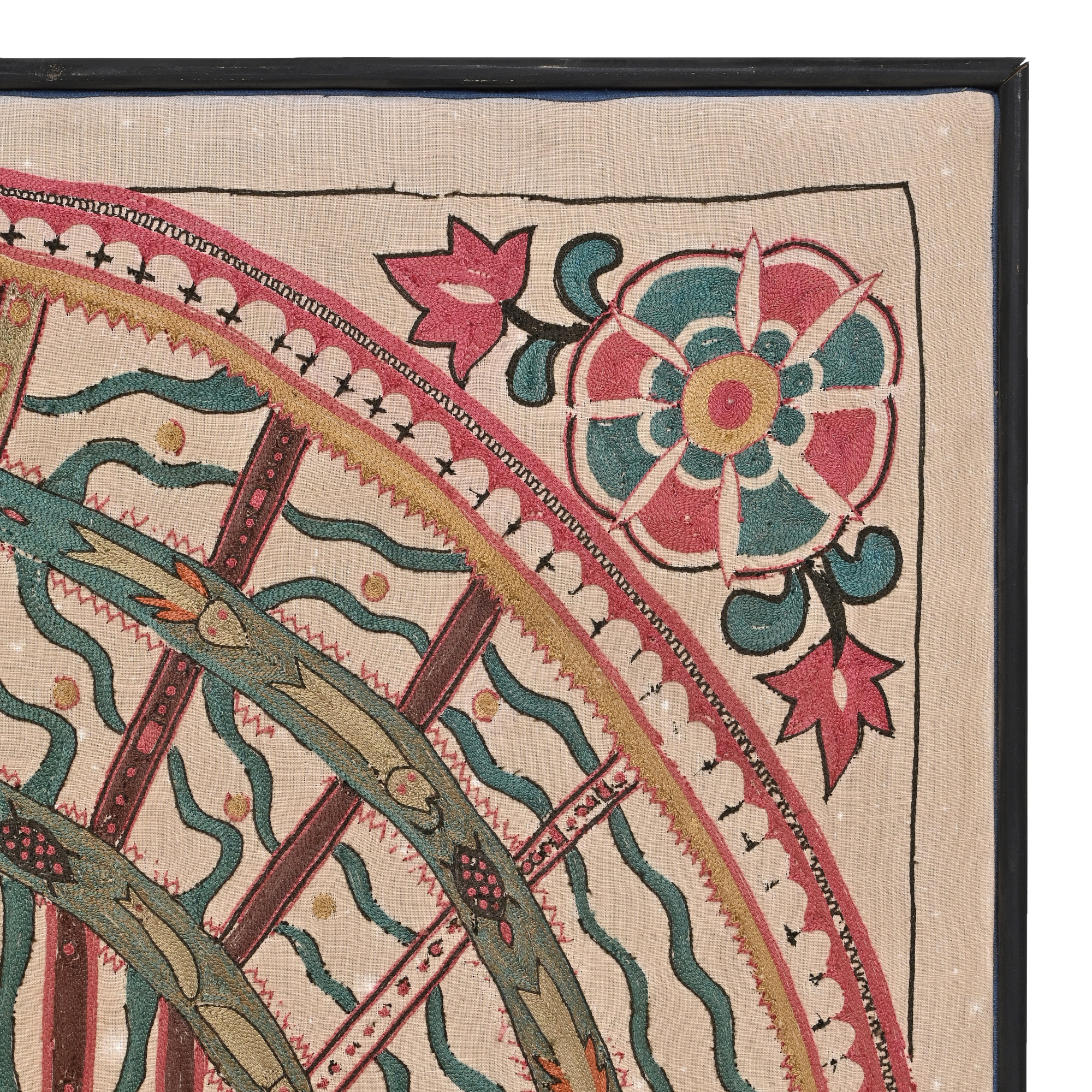 Embroidered mandala textile