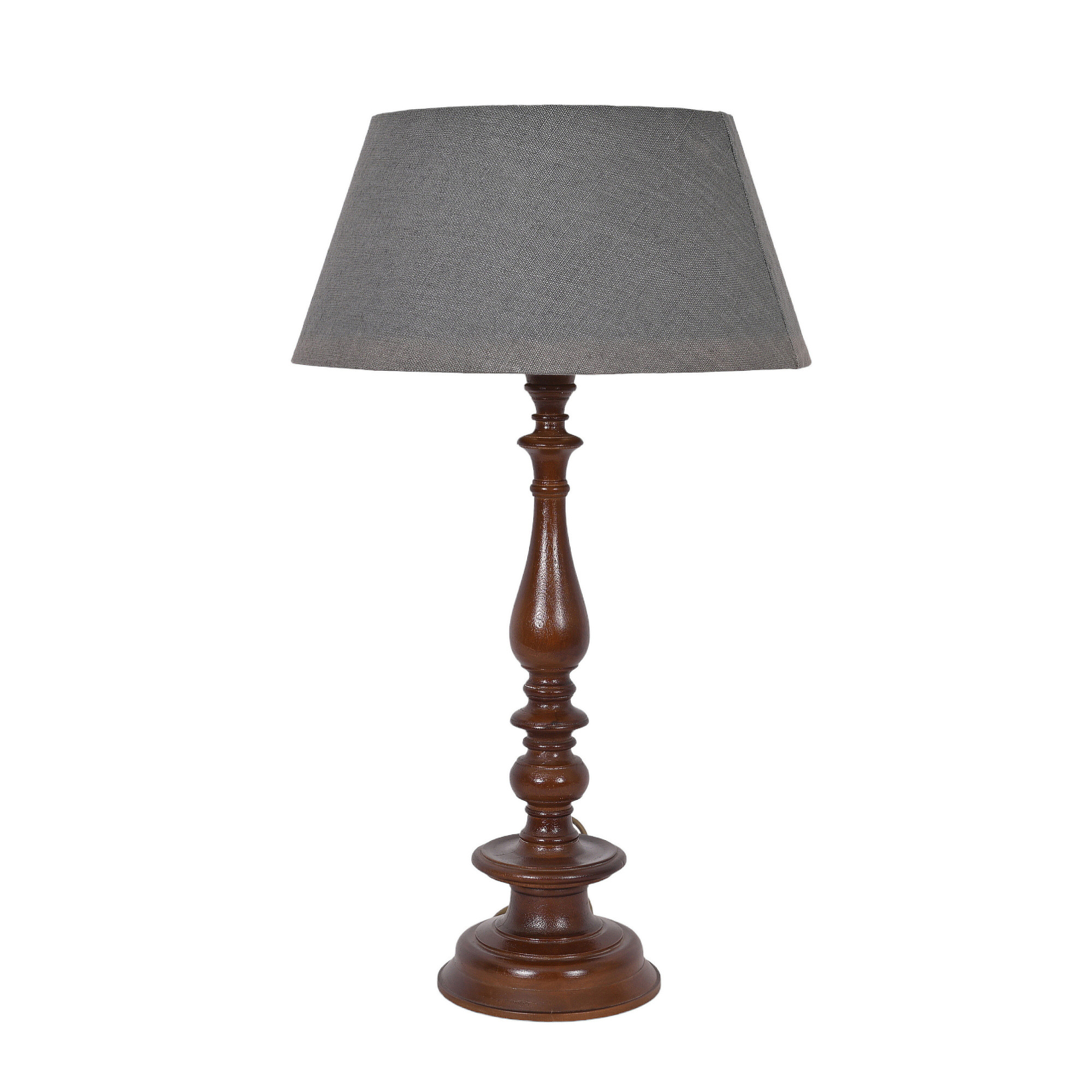 Classic Turned Wooden Table Lamp