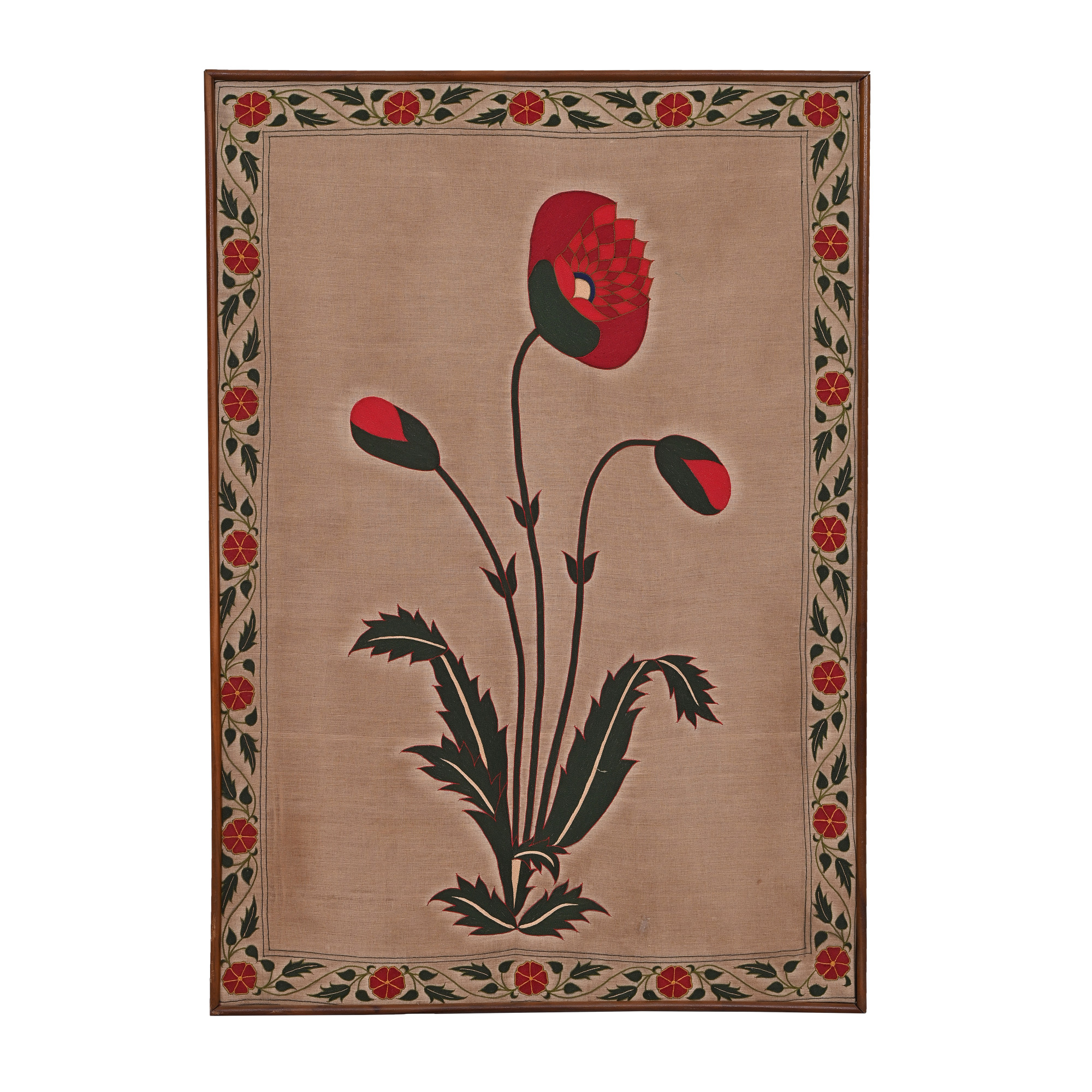 Floral embroidered textile