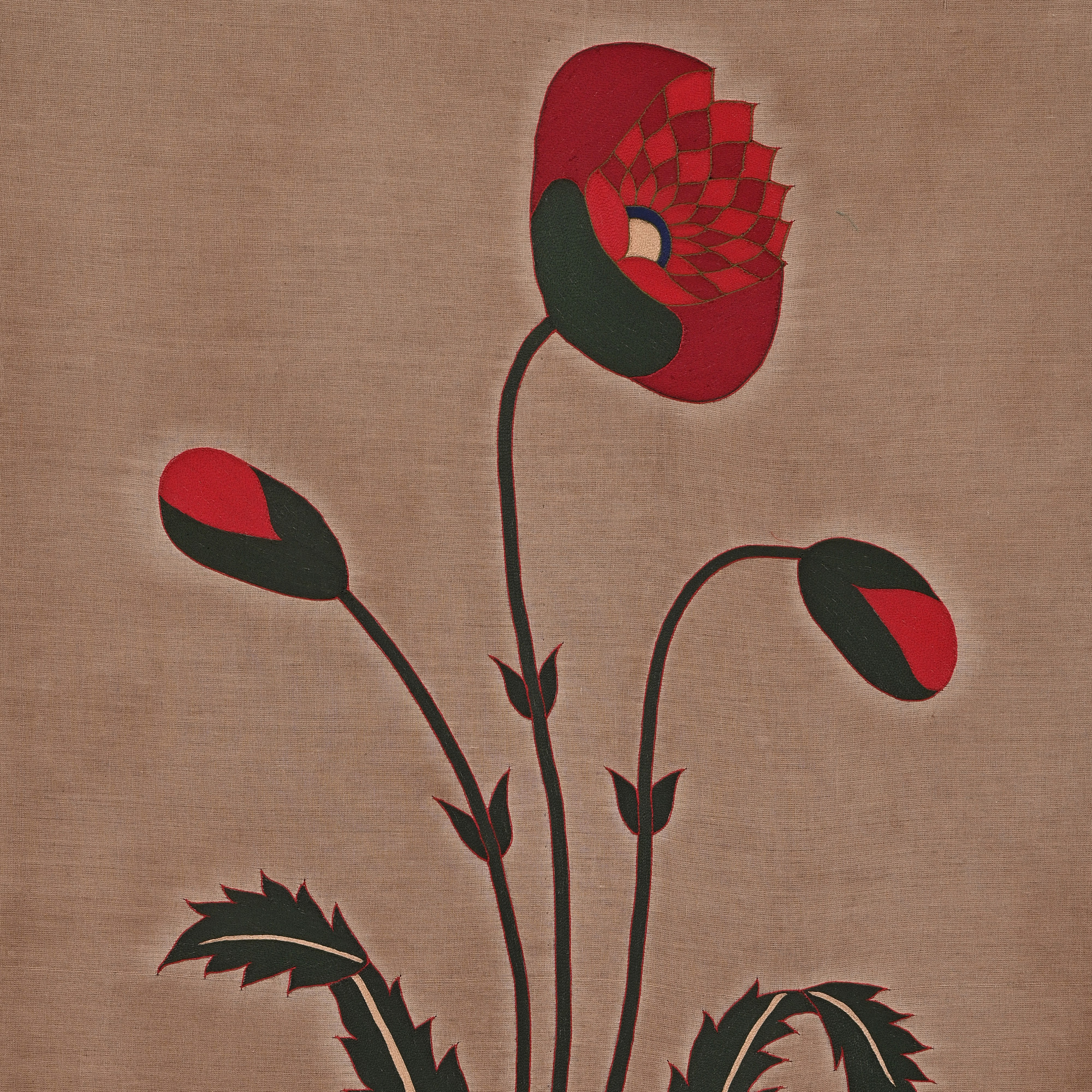 Floral embroidered textile