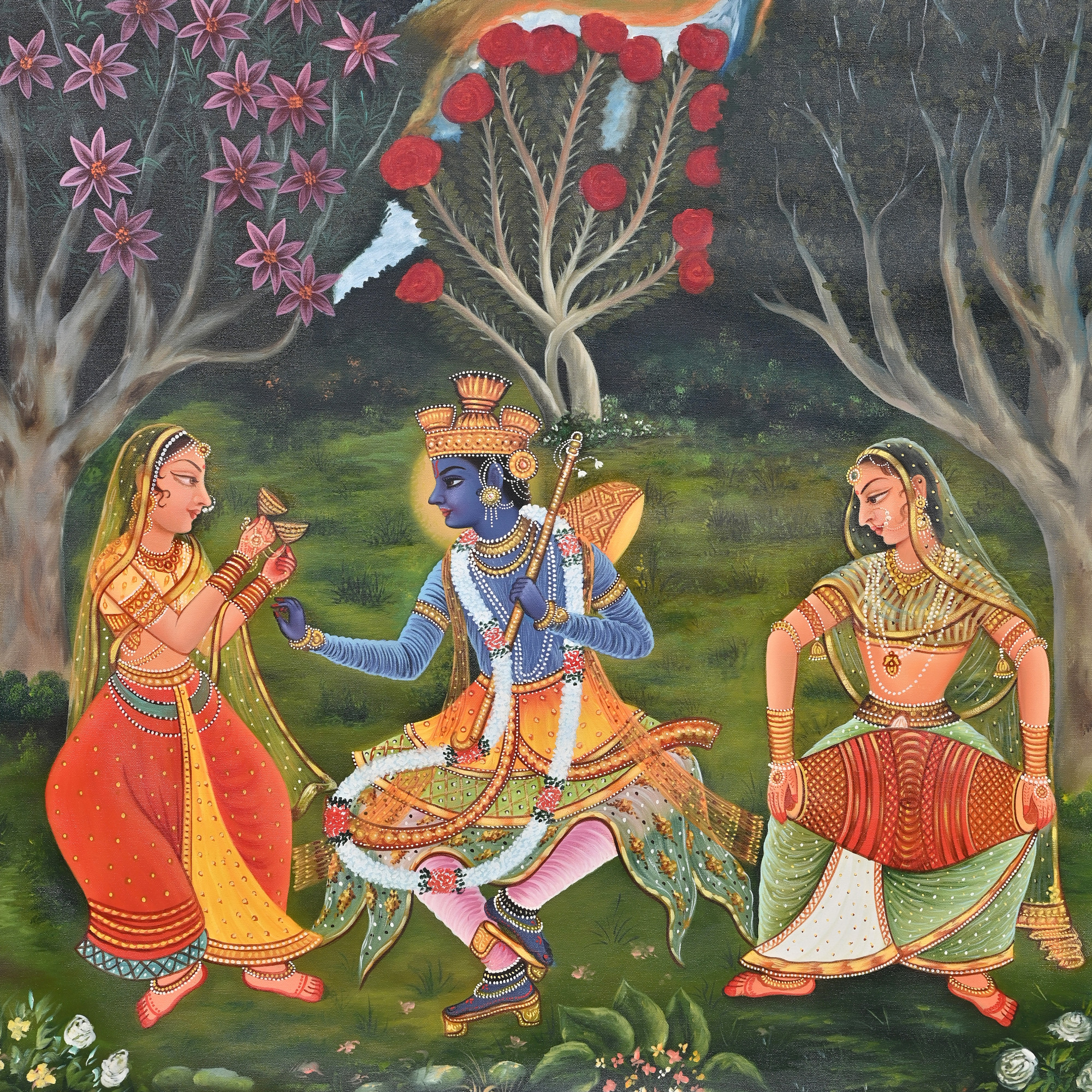 Krishna Radha Dance Painting