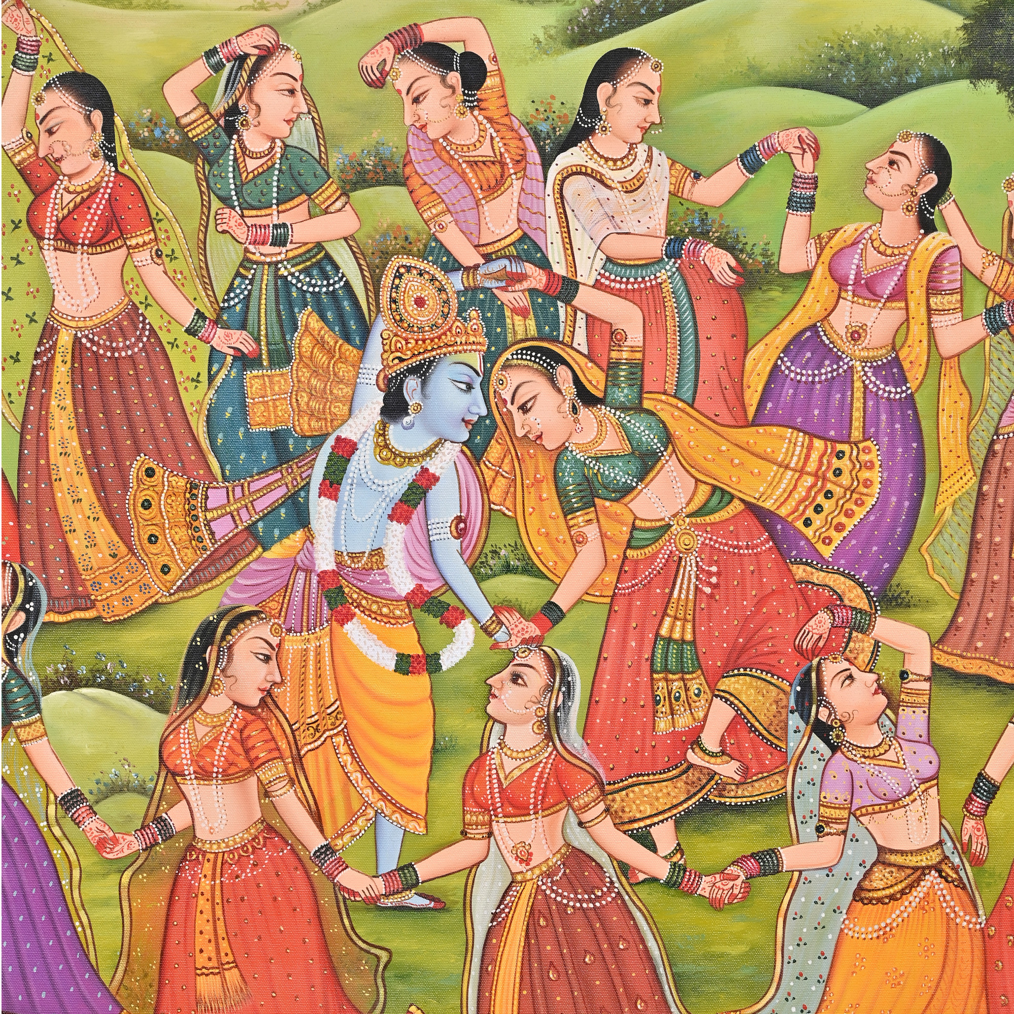 Krishna dancing with gopis