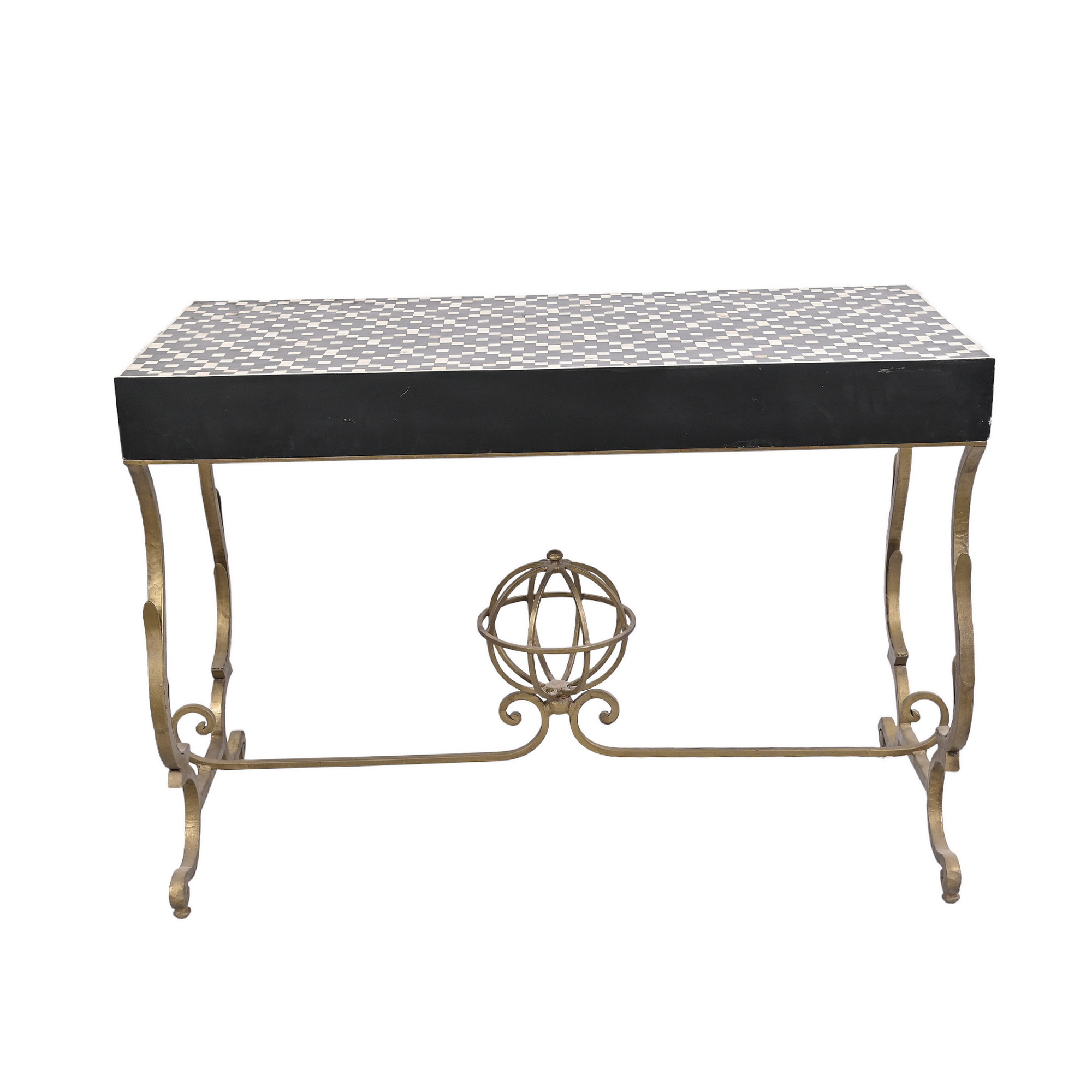 Bone inlay iron desk