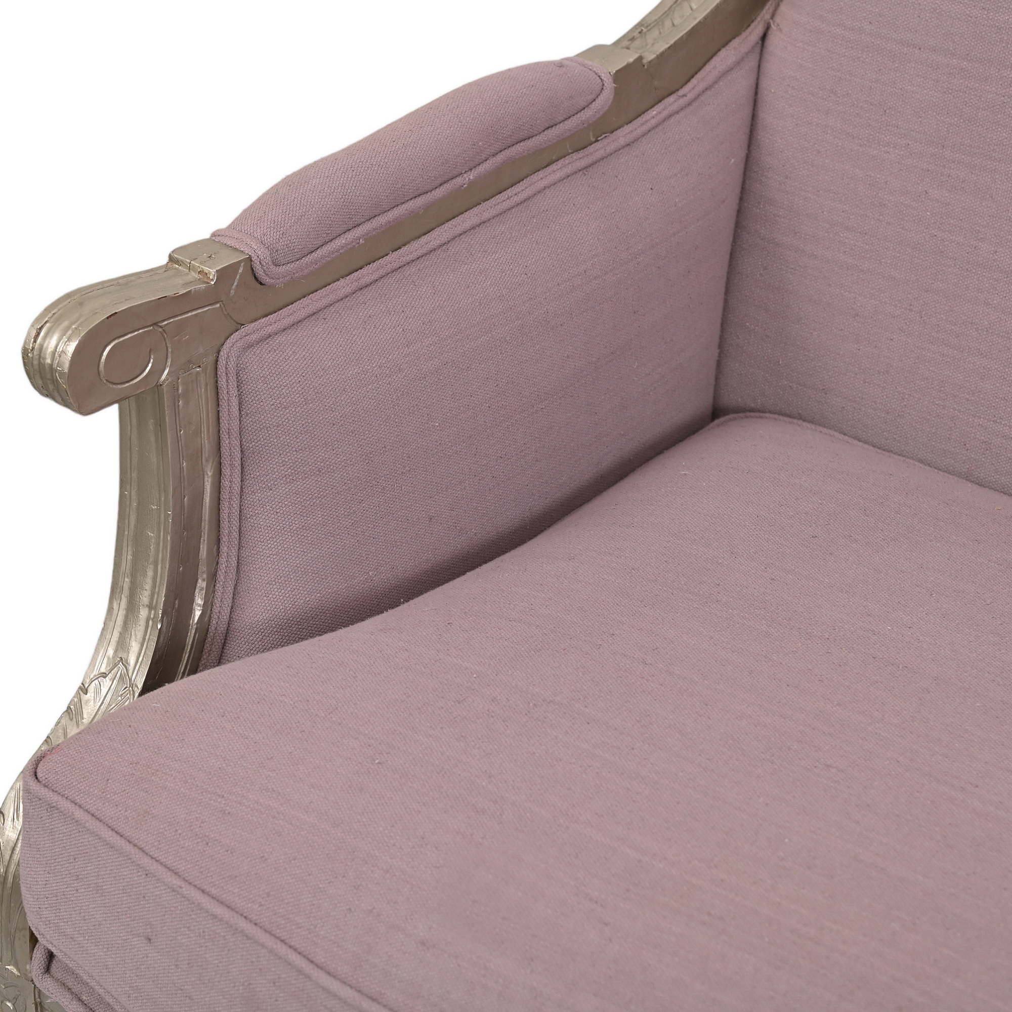 Lilac linen French Louis Settee
