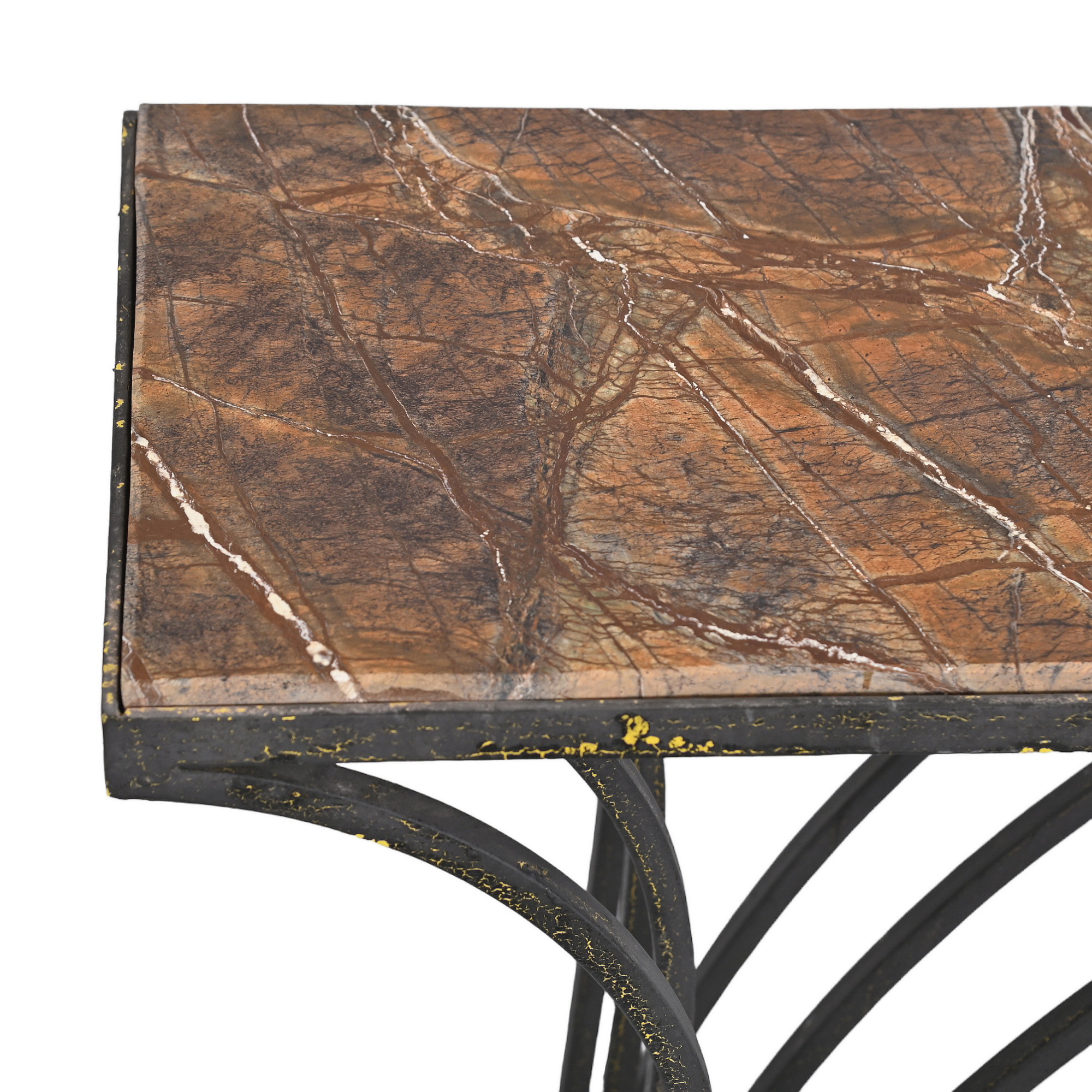 Wrought iron compact console