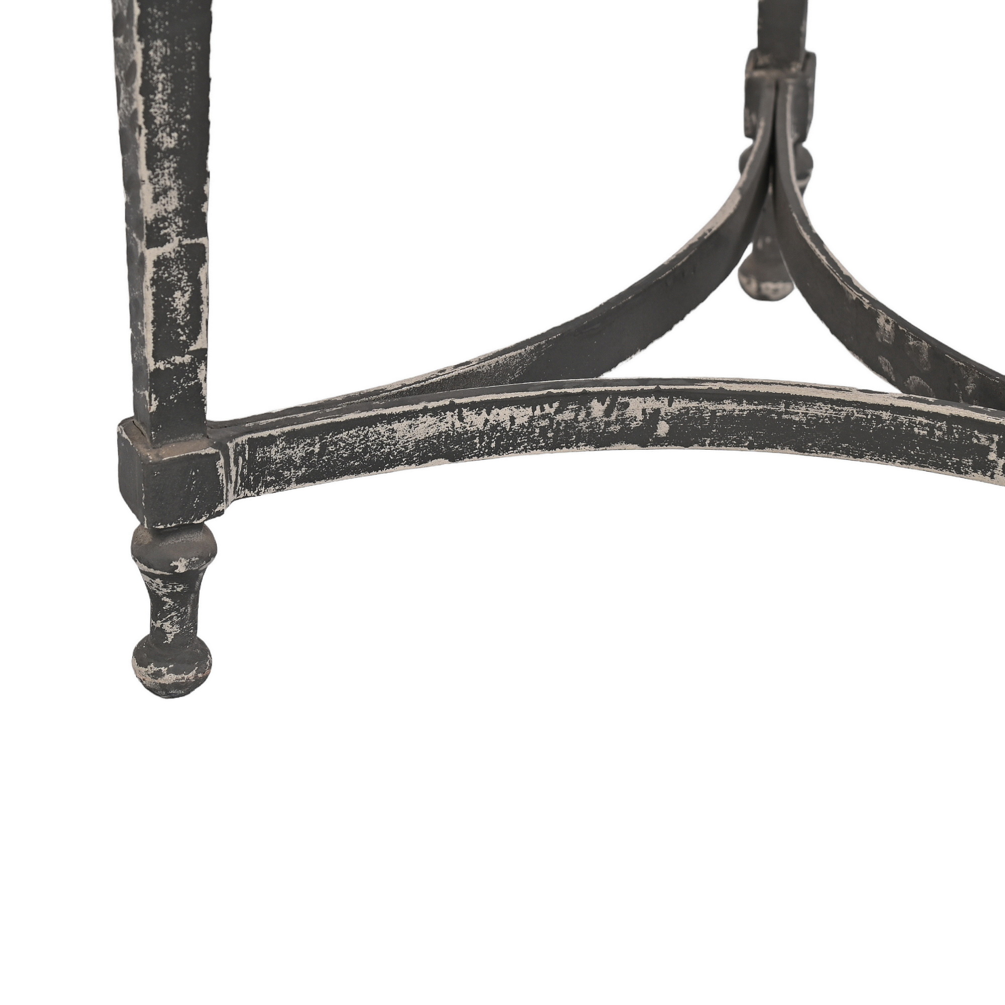 Stone top iron side table