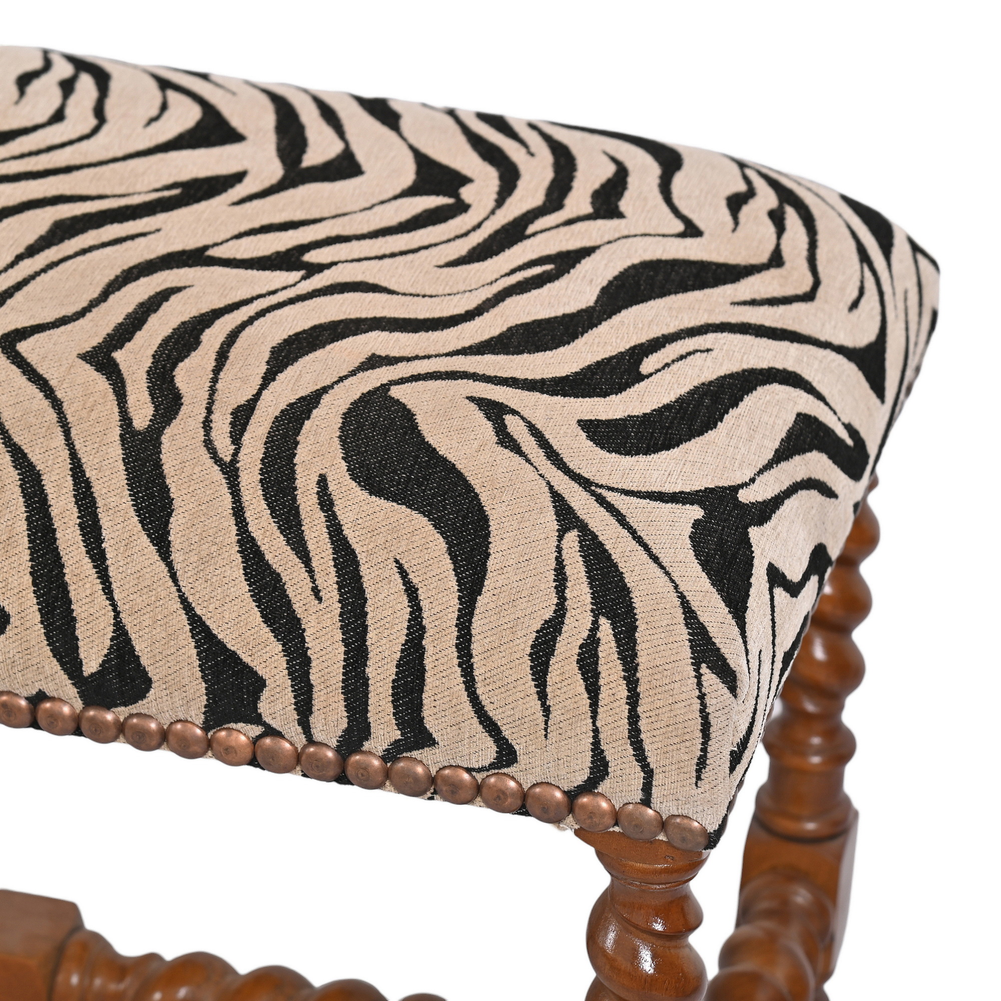 Barcelona long bench - walnut jacquard