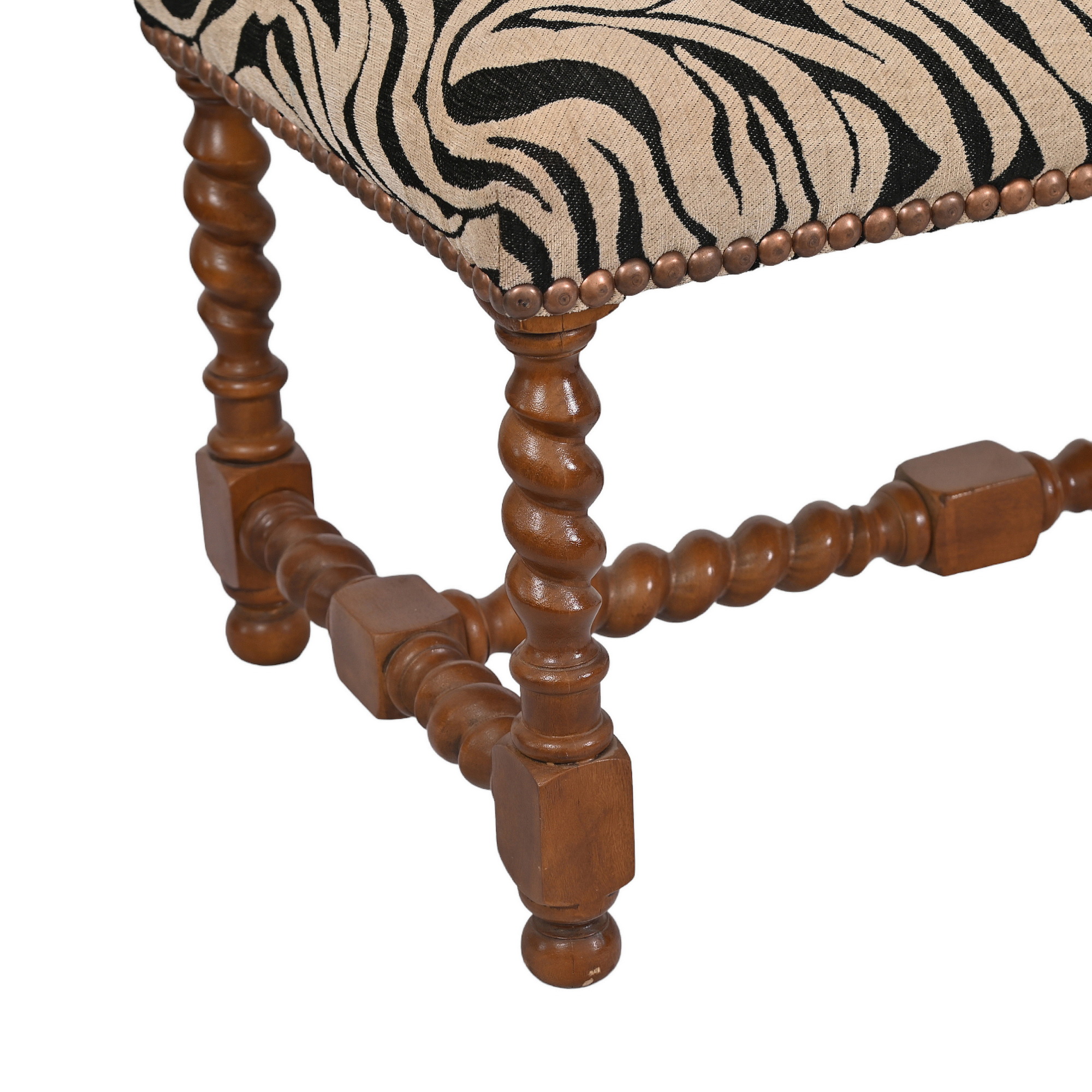 Barcelona long bench - walnut jacquard