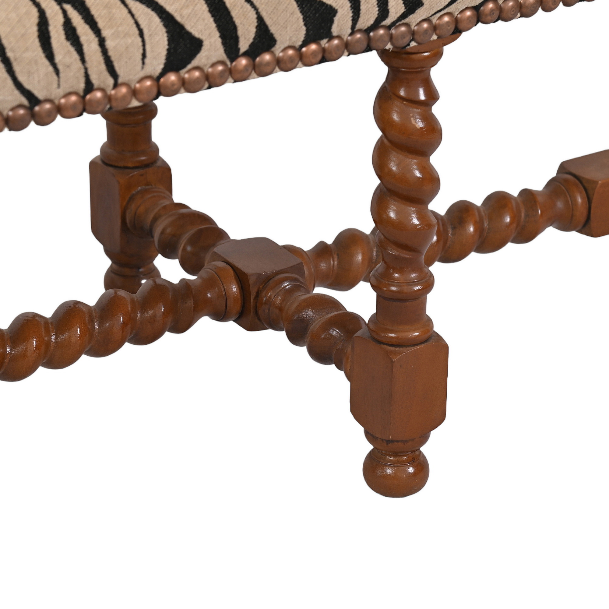 Barcelona long bench - walnut jacquard