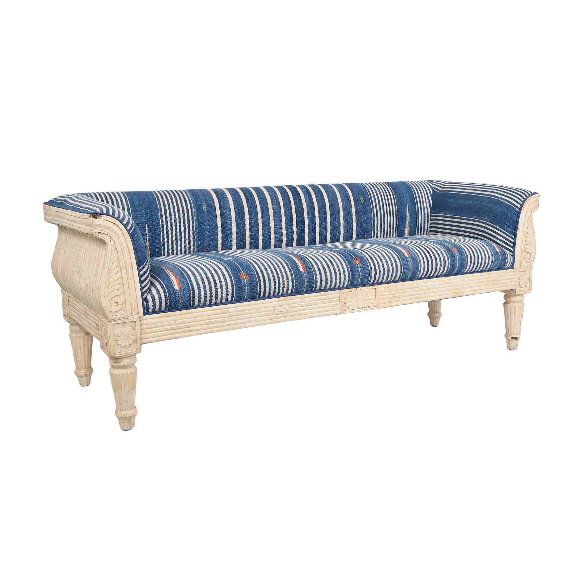 Bone inlay dhurrie sofa
