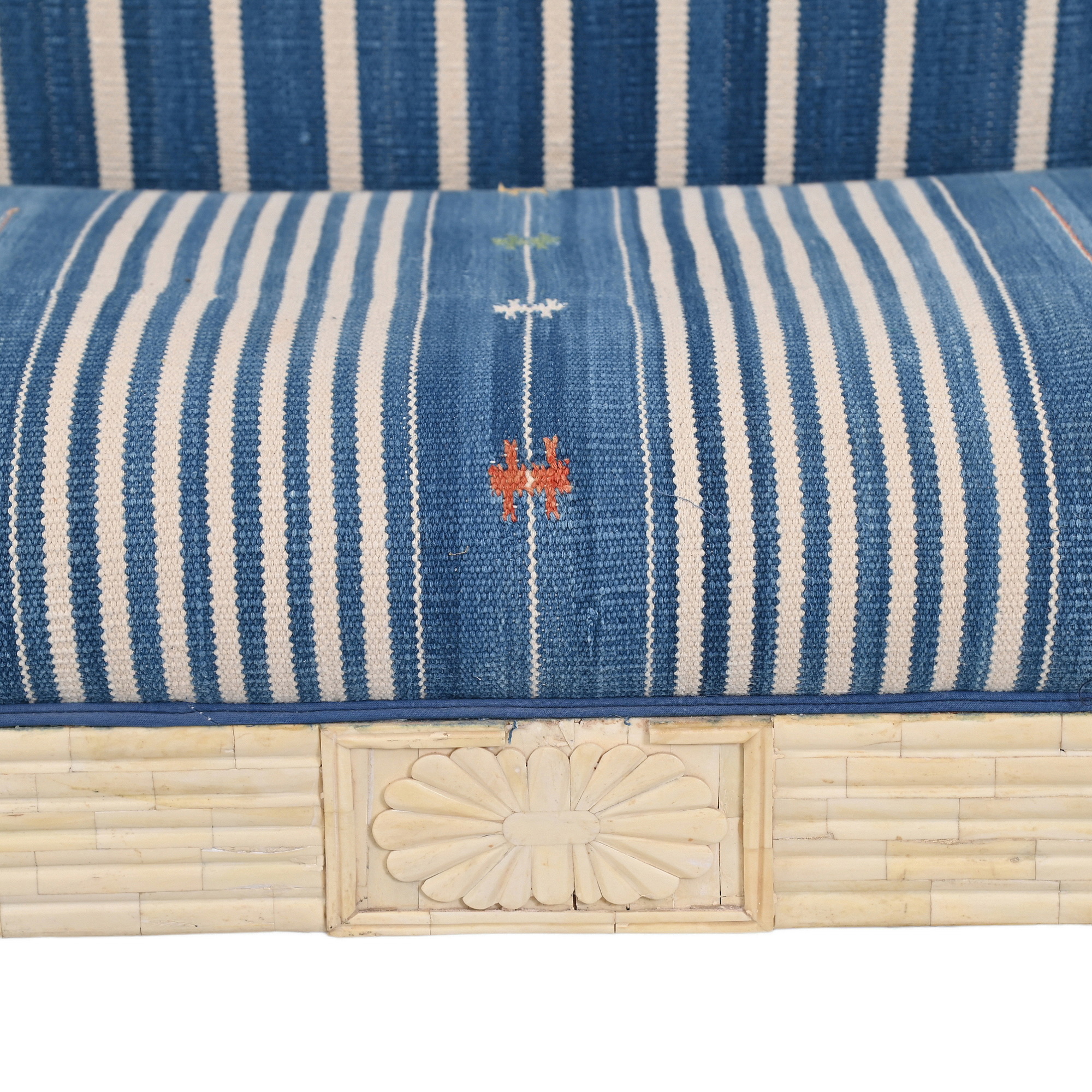 Bone inlay dhurrie sofa