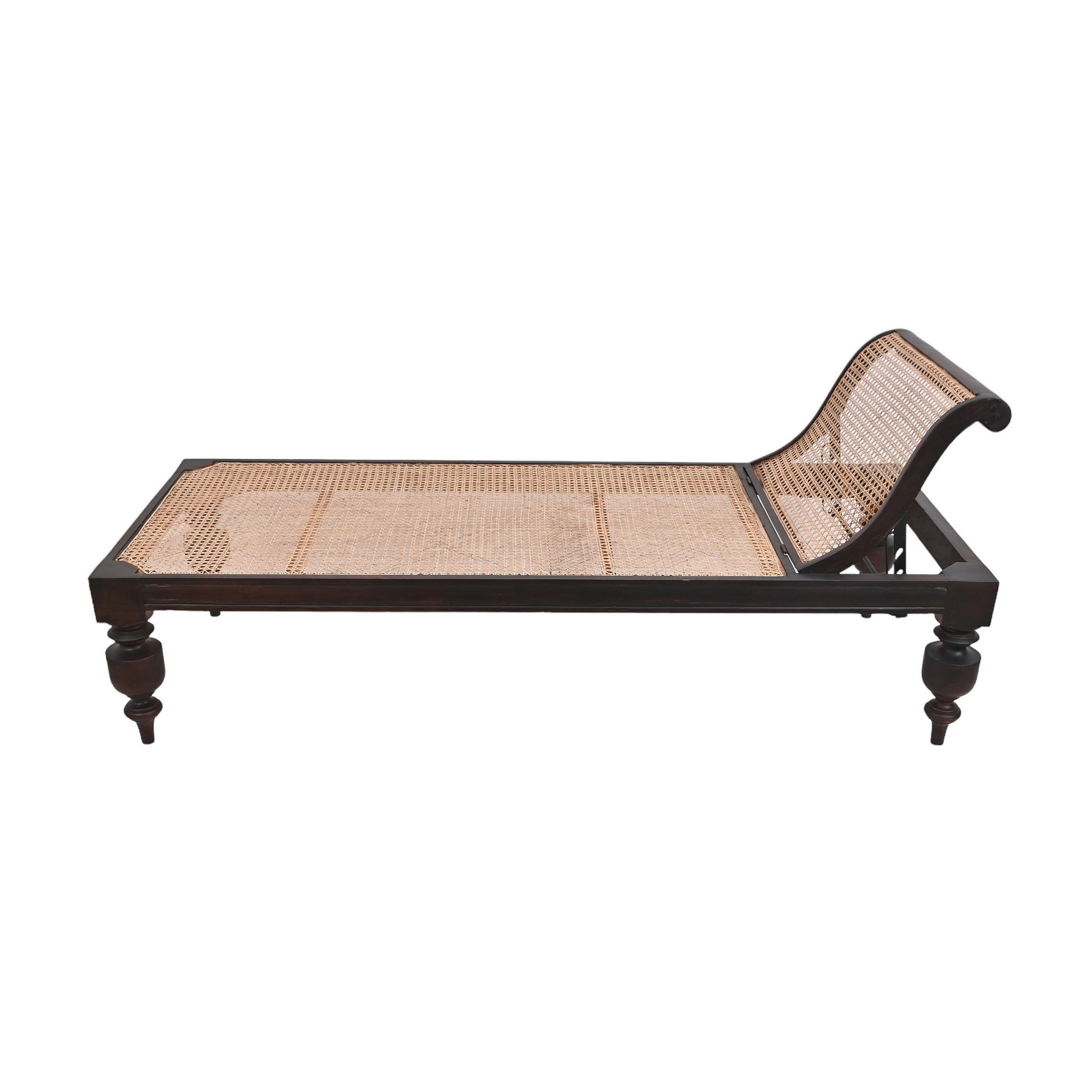 Colonial British Mahogany Caned Daybed