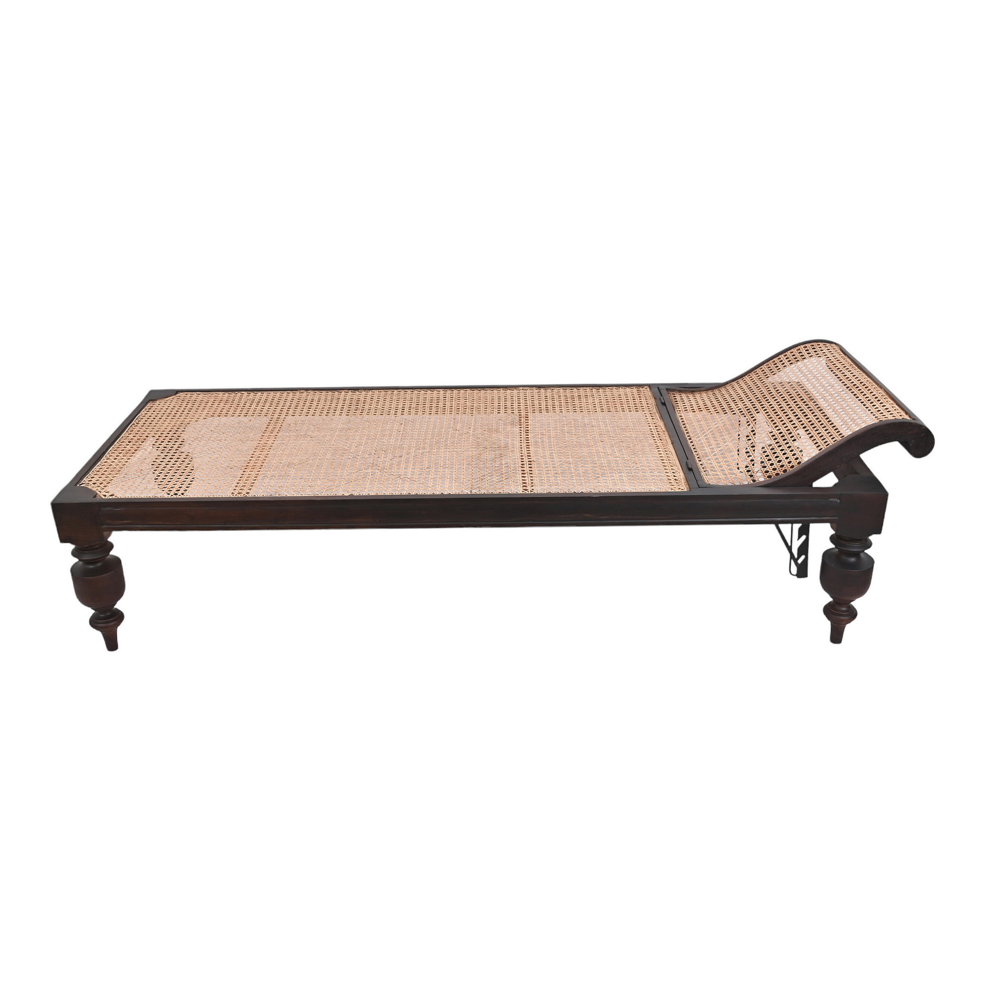 Colonial British Mahogany Caned Daybed