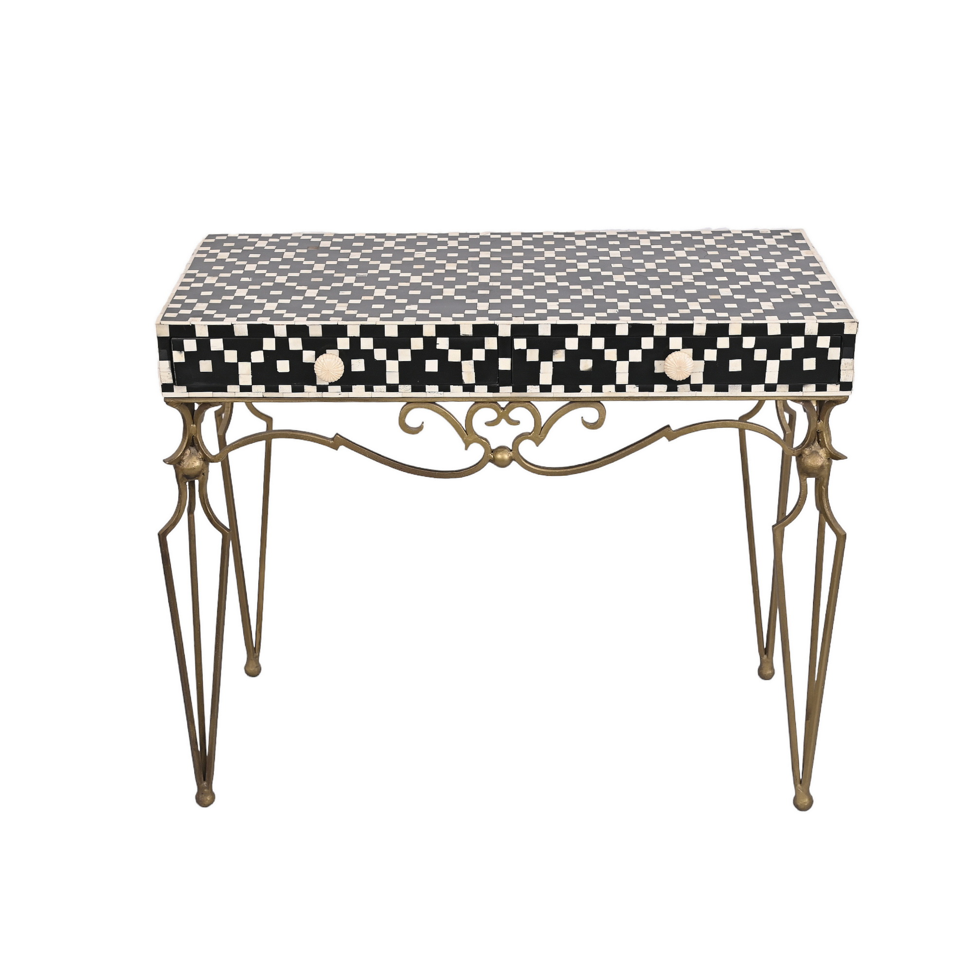 Shirin Bone inlay iron console
